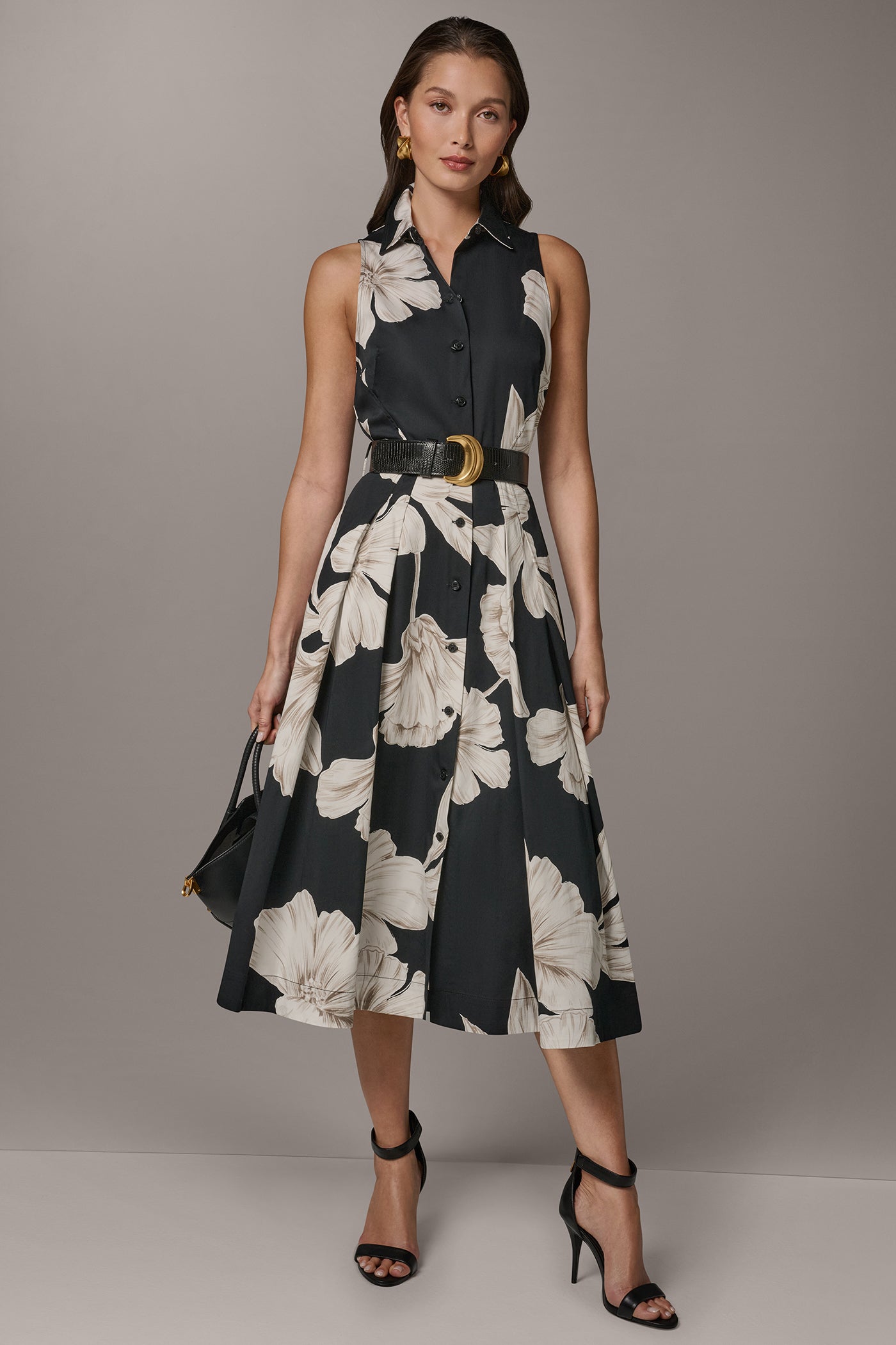 Sleeveless Midi Halter Shirt Dress | Midi DressShirt Dress | Donna Karan Sleeveless Midi Halter Shirt Dress | Midi DressShirt Dress | Donna Karan