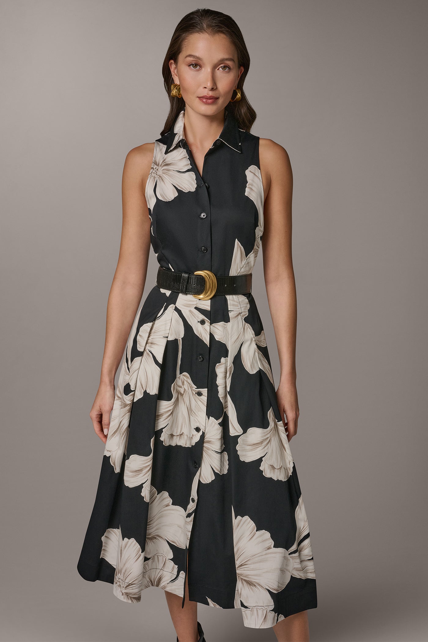 SLEEVELESS MIDI SHIRT DRESS VIEW 7 | Select Dresses