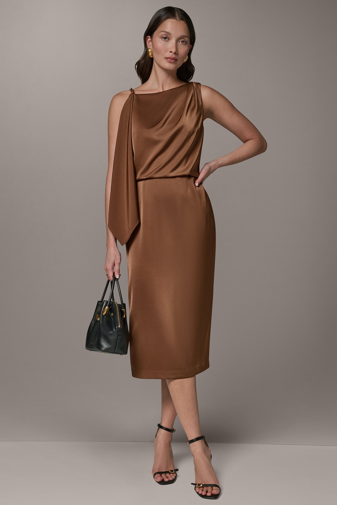 SLEEVELESS ASYMMETRIC MIDI DRESS VIEW 10 | Dresses & Jumpsuits