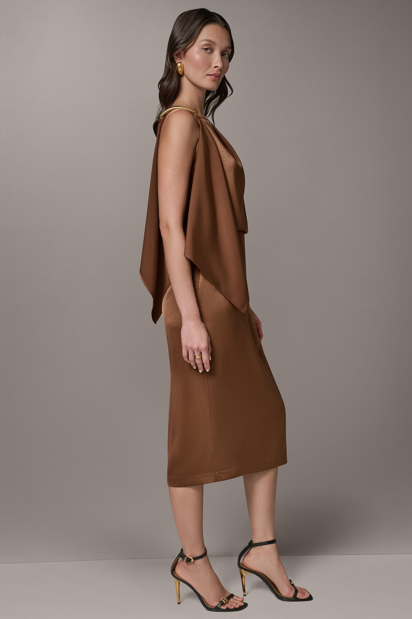 SLEEVELESS ASYMMETRIC MIDI DRESS VIEW 4 | Dresses & Jumpsuits