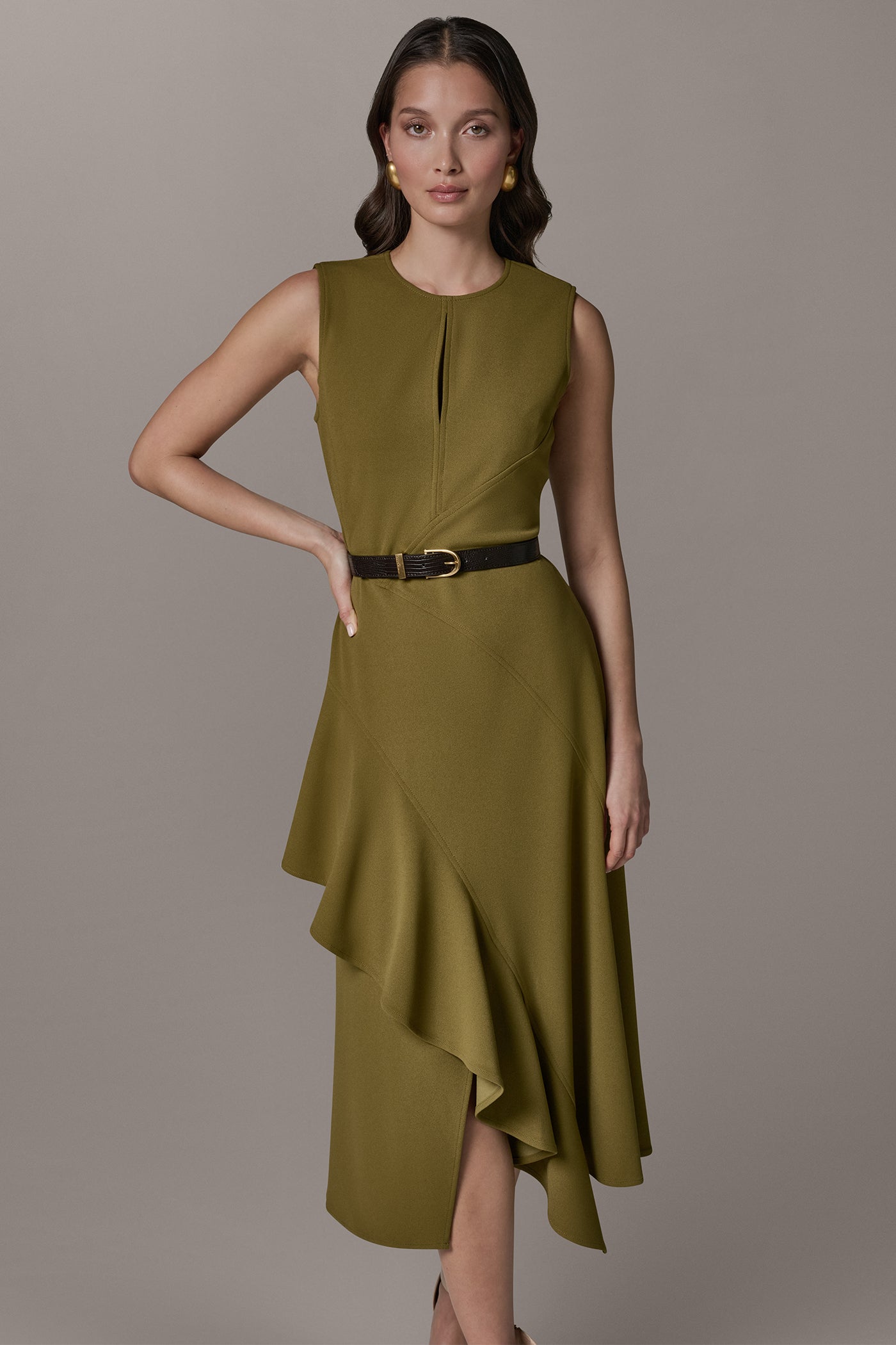 SLEEVELESS RUFFLE MIDI HI-LOW DRESS VIEW 8 | Dresses & Jumpsuits