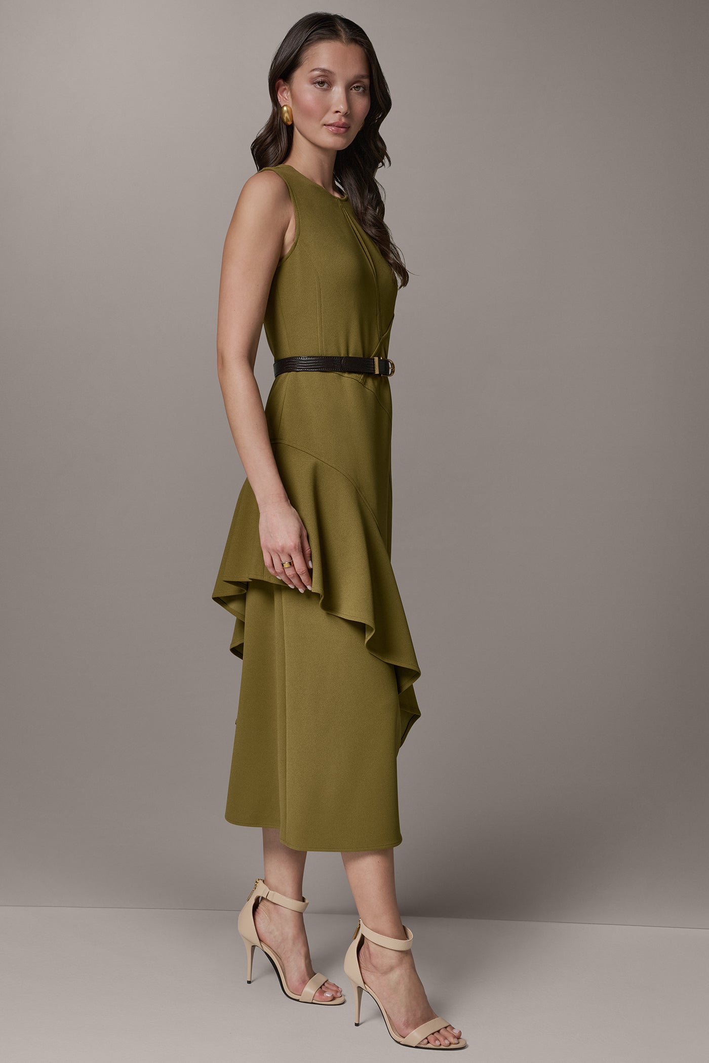 SLEEVELESS RUFFLE MIDI HI-LOW DRESS VIEW 4 | Dresses & Jumpsuits