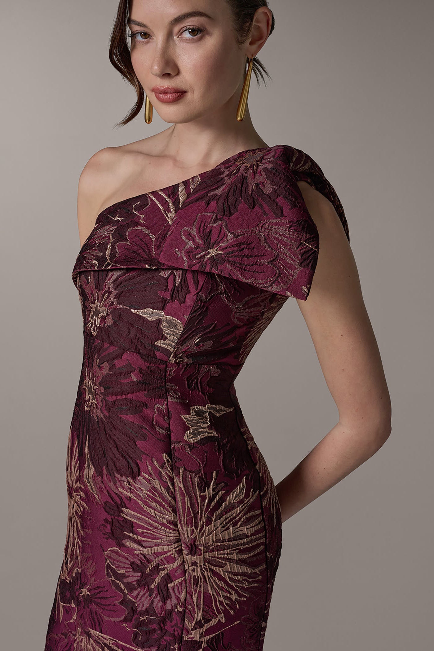 ONE SHOULDER FLORAL TRUMPET GOWN VIEW 4 | Dresses & Jumpsuits