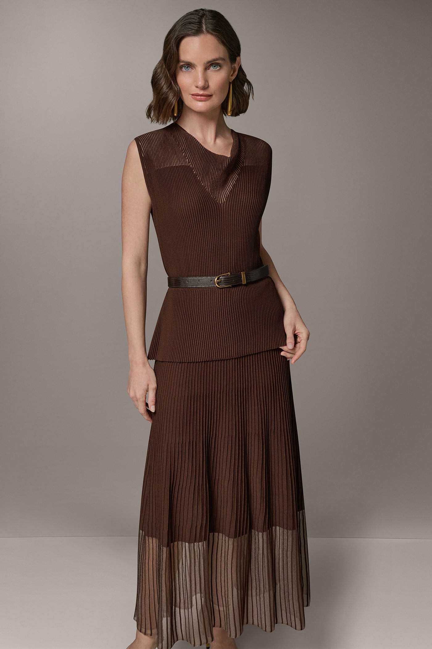Sleeveless Cowl Neck Midi Sweater Dress | A-Line Dress | Donna Karan Sleeveless Cowl Neck Midi Sweater Dress | A-Line Dress | Donna Karan