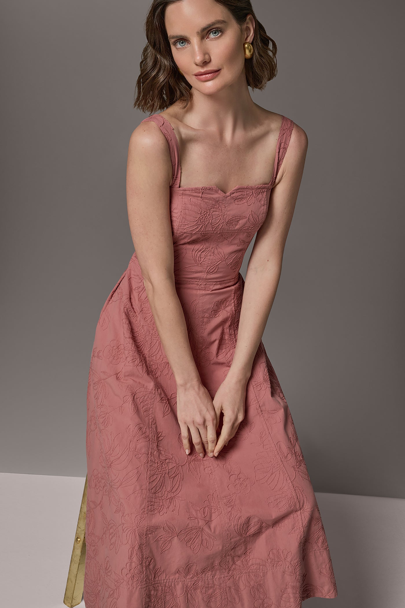 SLEEVELESS MIDI FIT AND FLARE DRESS VIEW 9 | Dresses & Jumpsuits