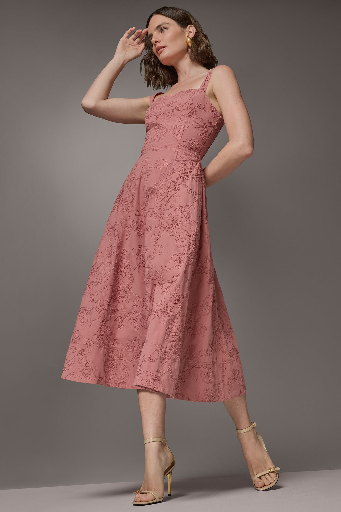 SLEEVELESS MIDI FIT AND FLARE DRESS VIEW 11 | Dresses & Jumpsuits