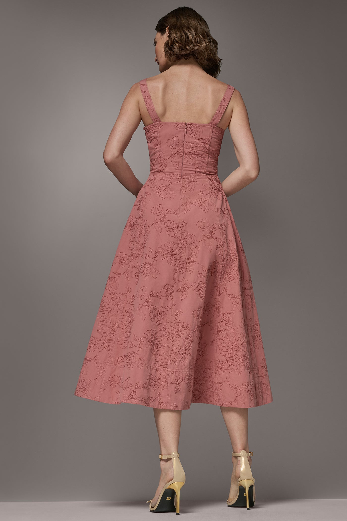 SLEEVELESS MIDI FIT AND FLARE DRESS VIEW 5 | Dresses & Jumpsuits