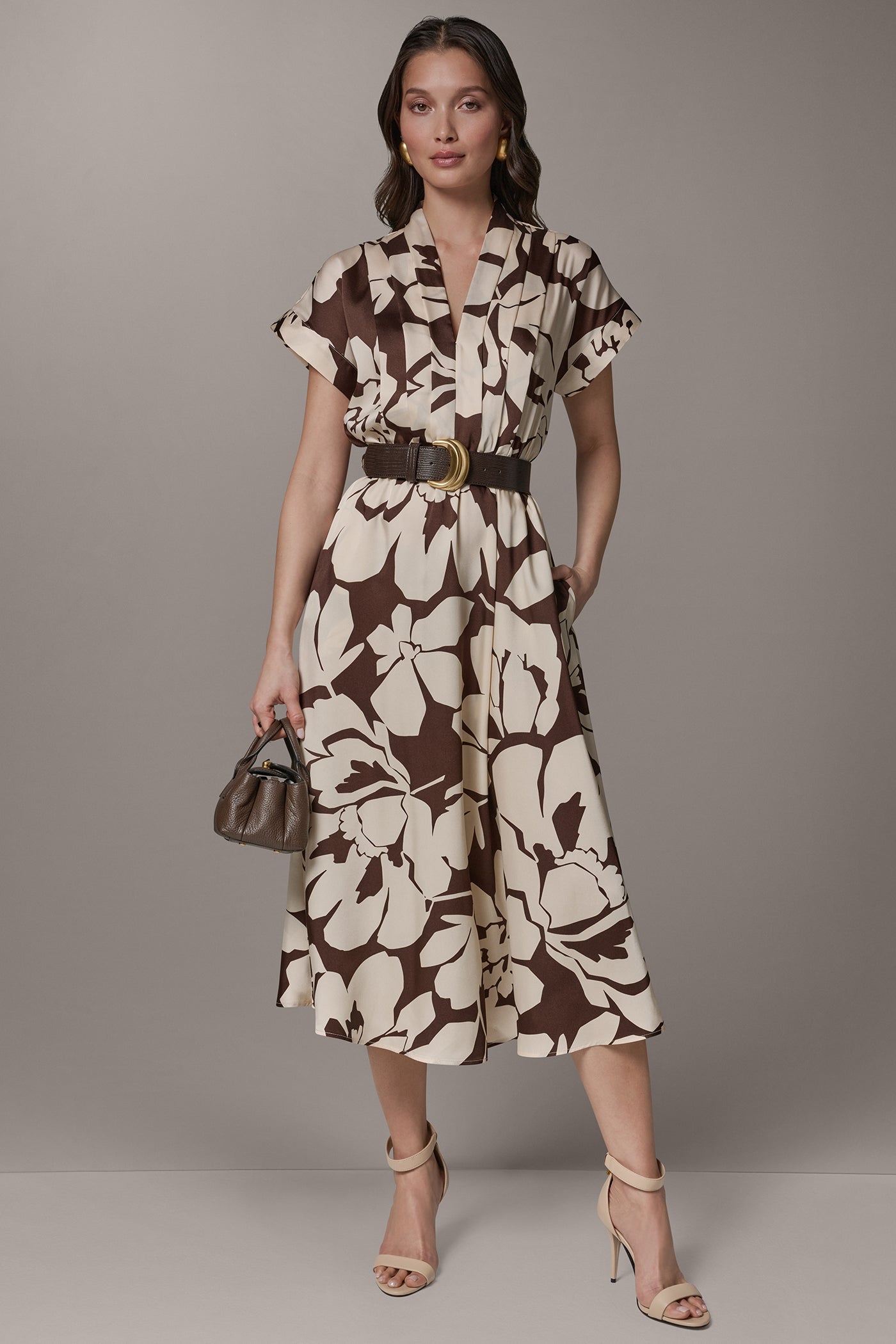 Short Sleeve Floral Midi A Line Dress | Midi DressA-Line Dress | Donna Karan Short Sleeve Floral Midi A Line Dress | Midi DressA-Line Dress | Donna Karan