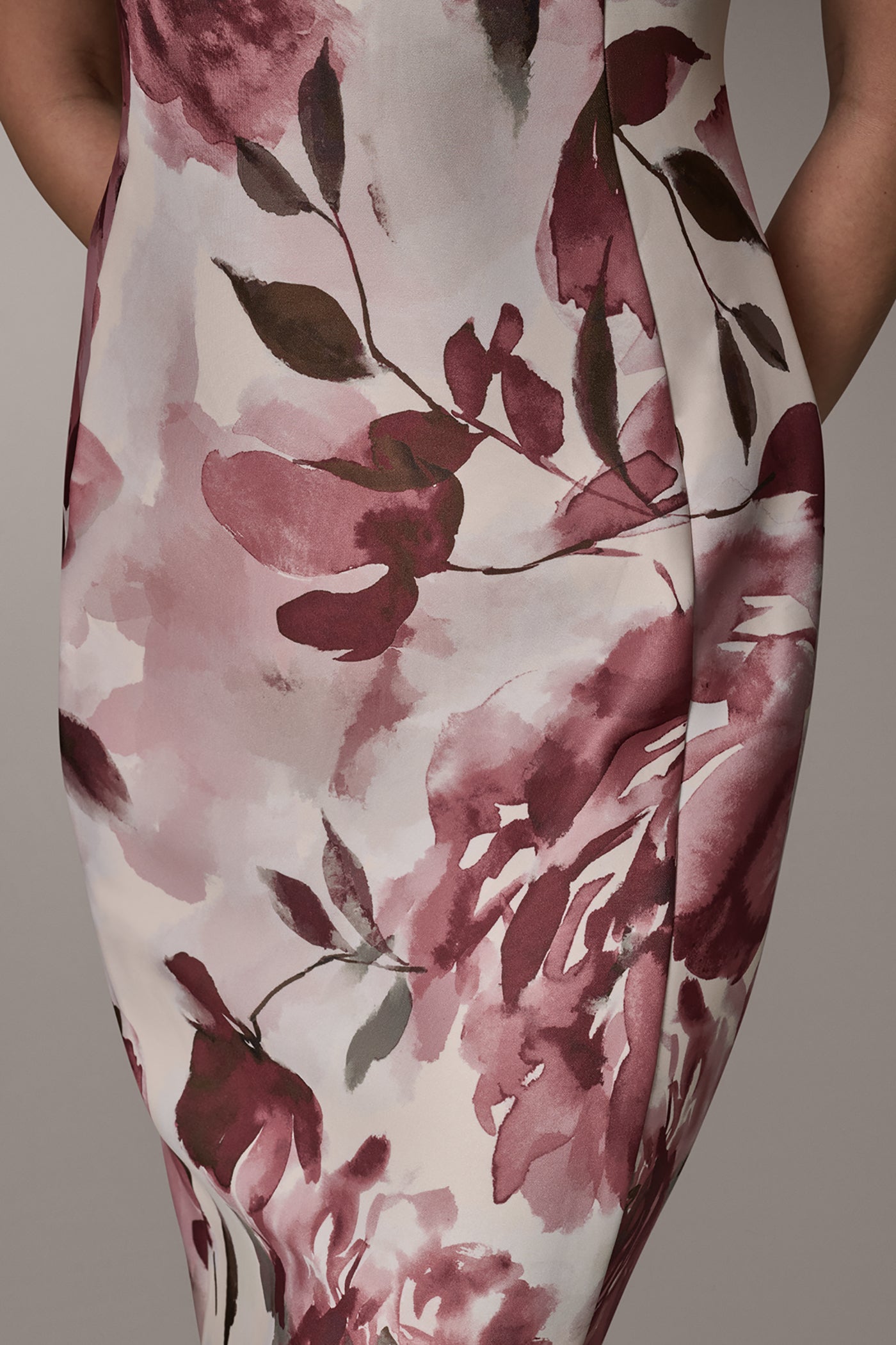 SLEEVELESS ASYMMETRIC FLORAL MIDI SHEATH DRESS VIEW 6 | Dresses & Jumpsuits