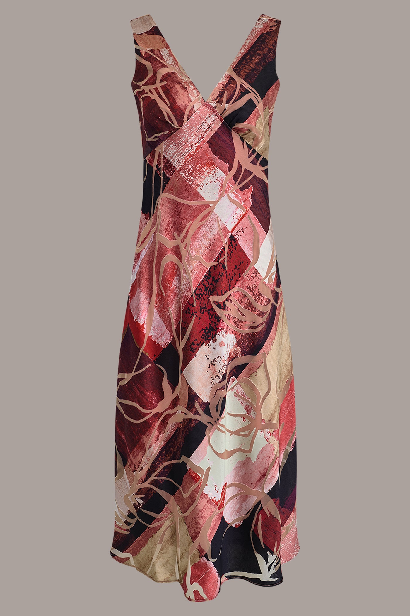 SLEEVELESS ABSTRACT BURNOUT MIDI A-LINE DRESS VIEW 8 | Summer Collection