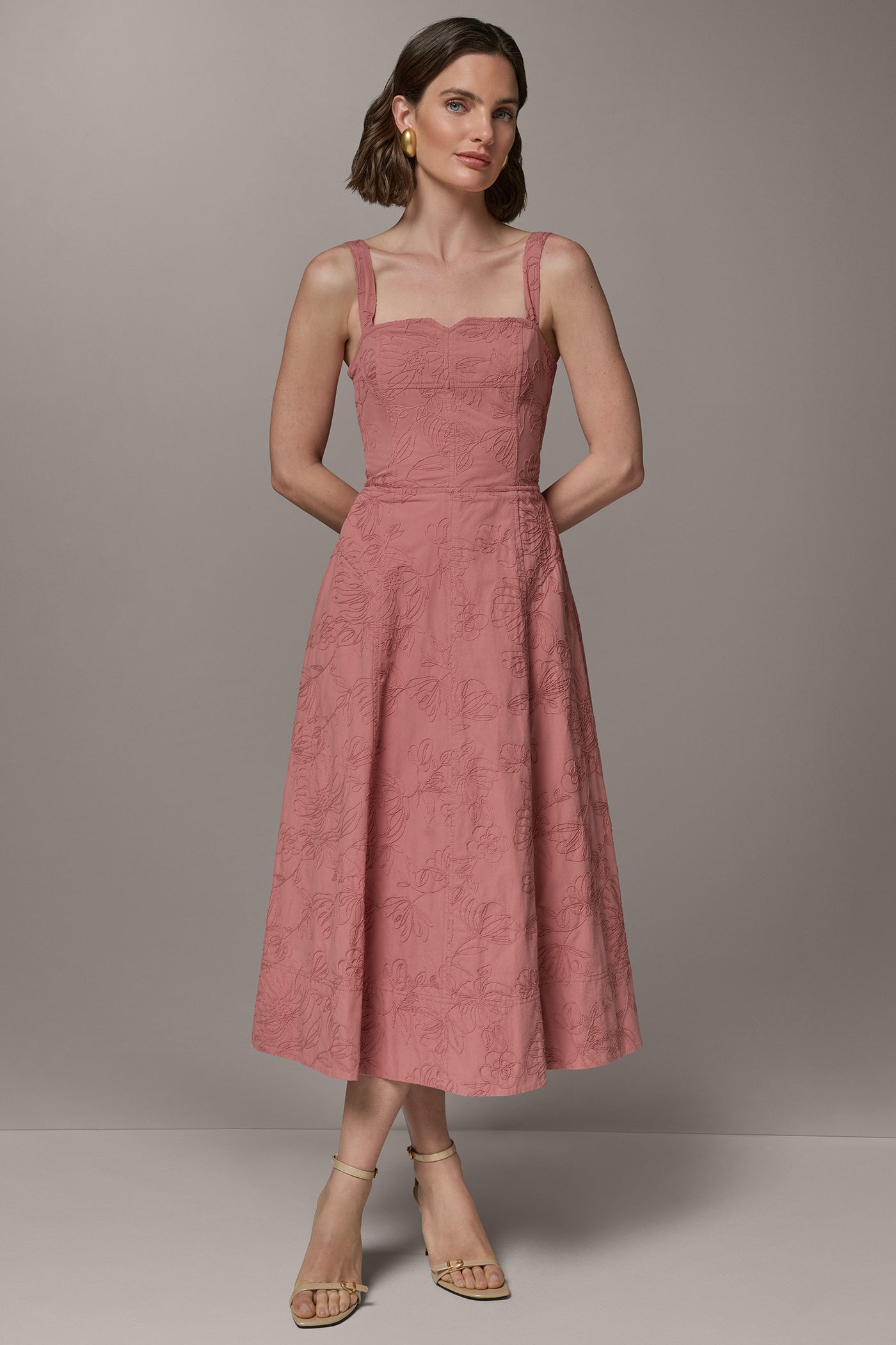 SLEEVELESS MIDI FIT AND FLARE DRESS VIEW 4 | Dresses & Jumpsuits