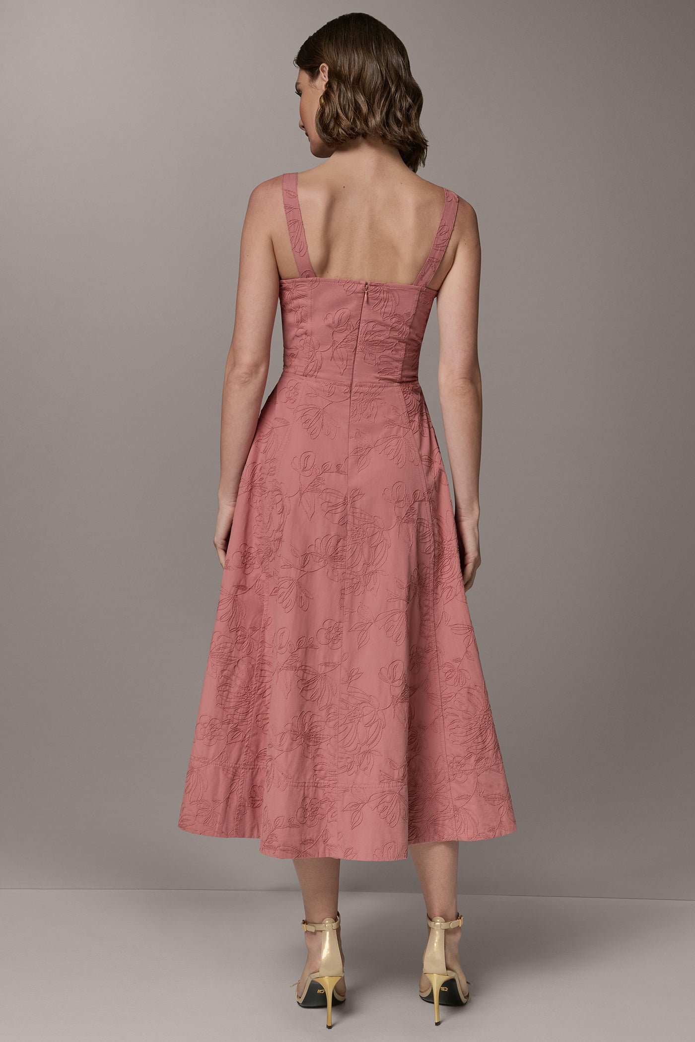 SLEEVELESS MIDI FIT AND FLARE DRESS VIEW 10 | Dresses & Jumpsuits