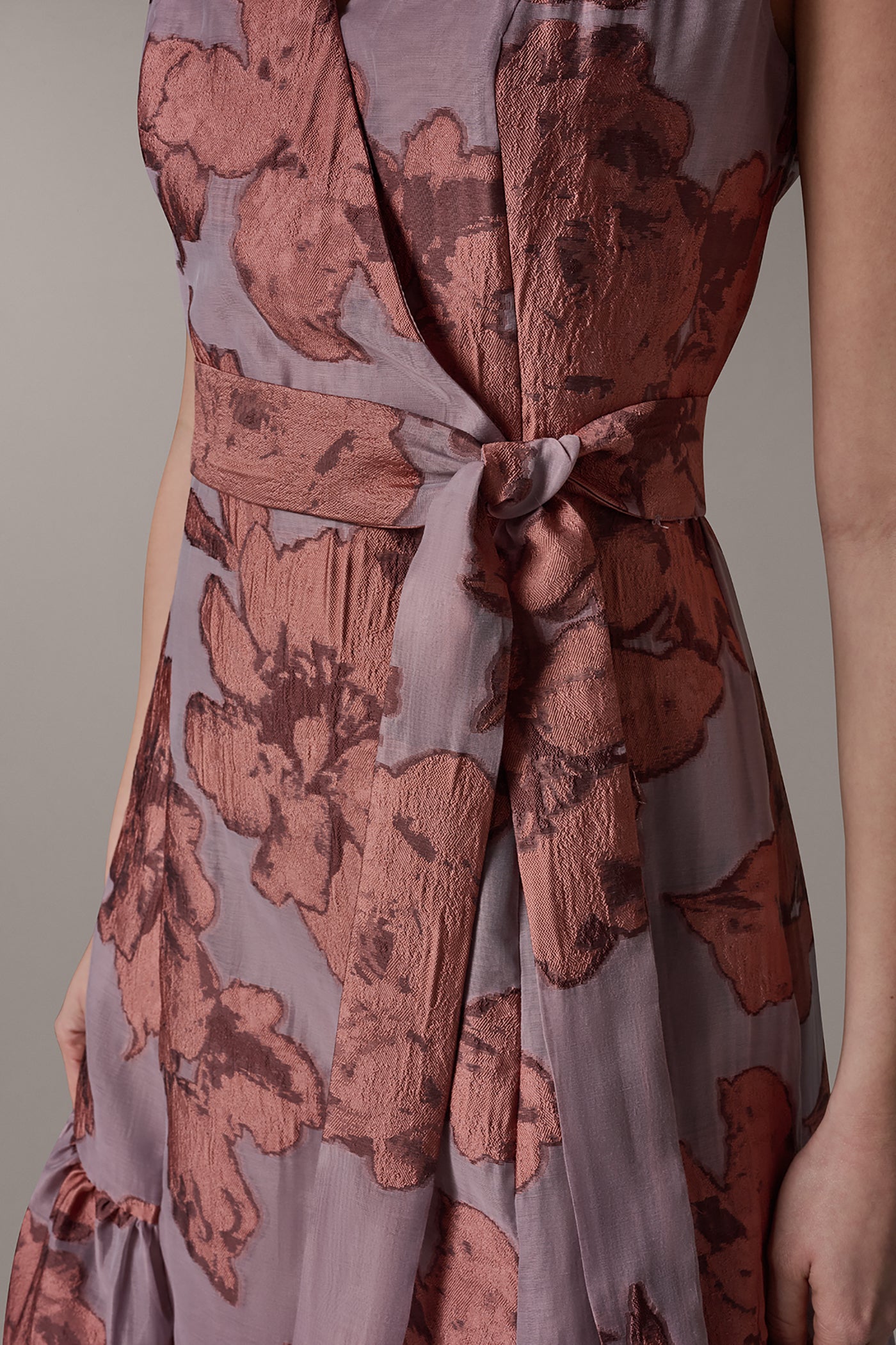 SLEEVELESS FLORAL MIDI FIT AND FLARE DRESS VIEW 6 | Summer Collection