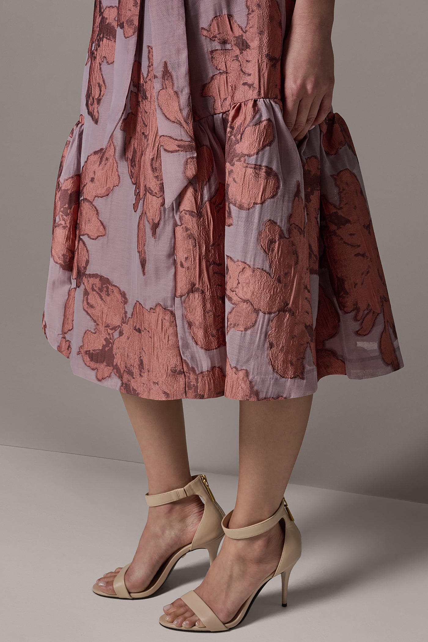 SLEEVELESS FLORAL MIDI FIT AND FLARE DRESS VIEW 7 | Summer Collection
