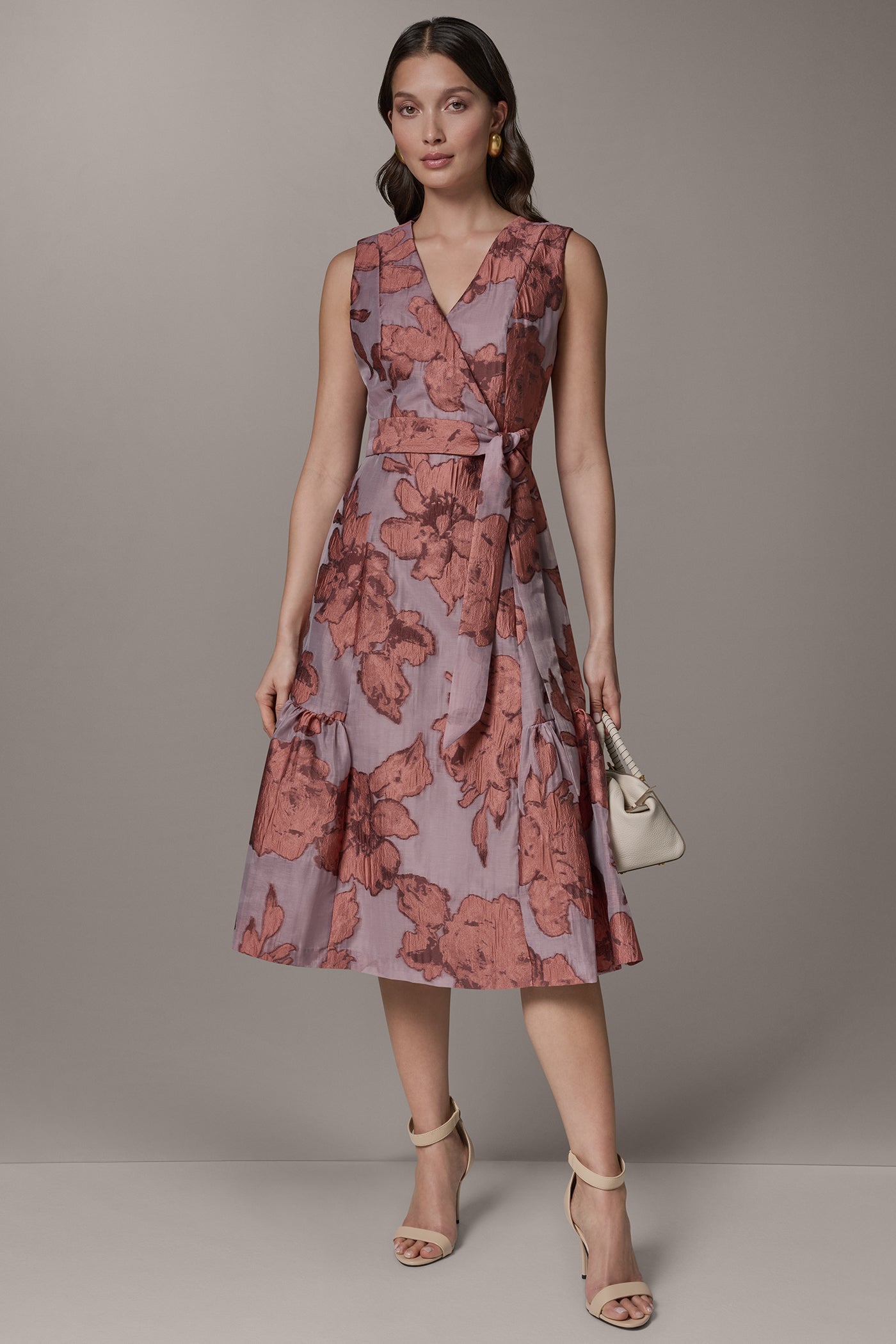 SLEEVELESS FLORAL MIDI FIT AND FLARE DRESS VIEW 9 | Summer Collection