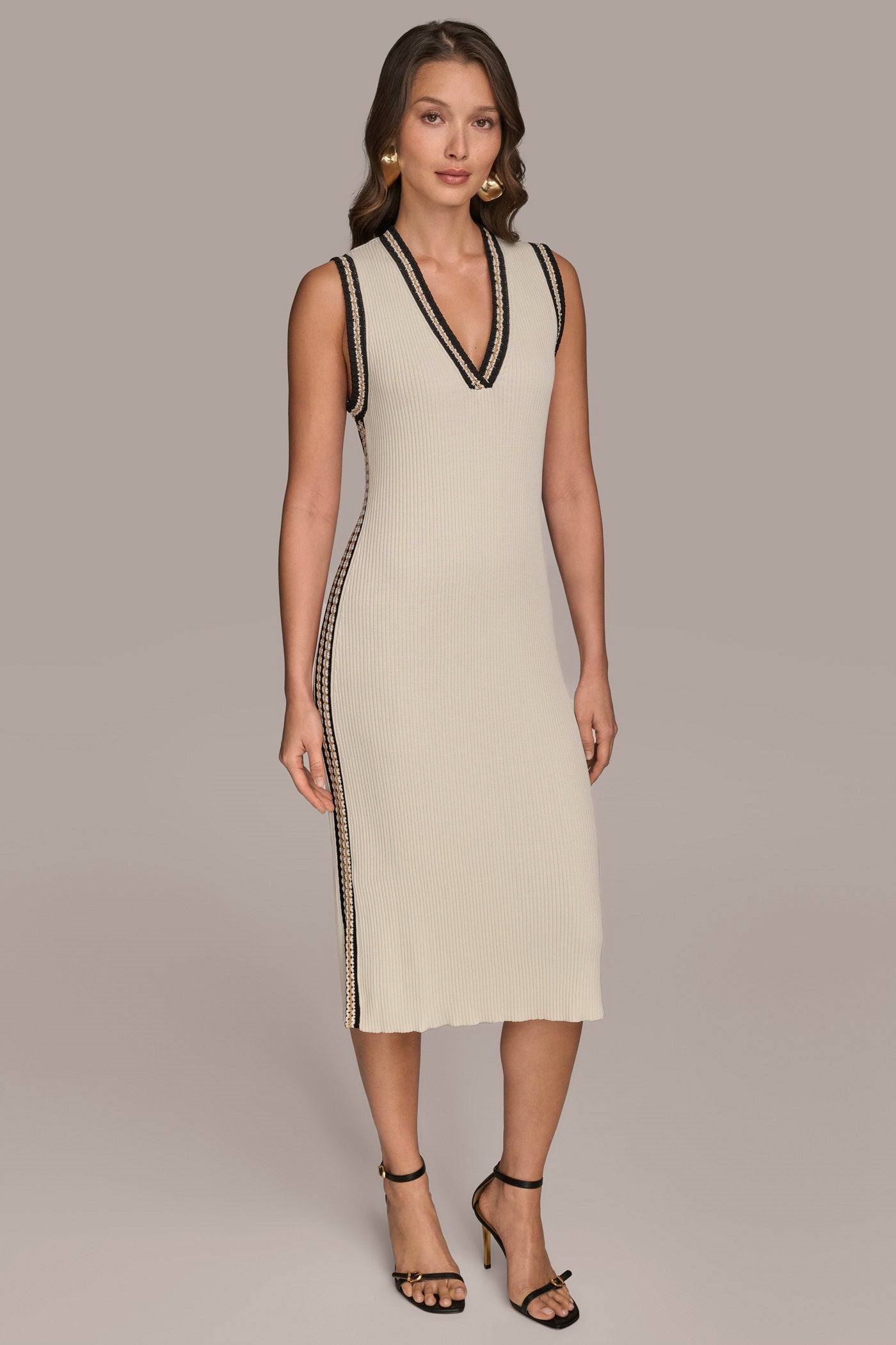 PIPED SHEATH DRESS WITH CARDIGAN | View 2 | Dresses & Jumpsuits