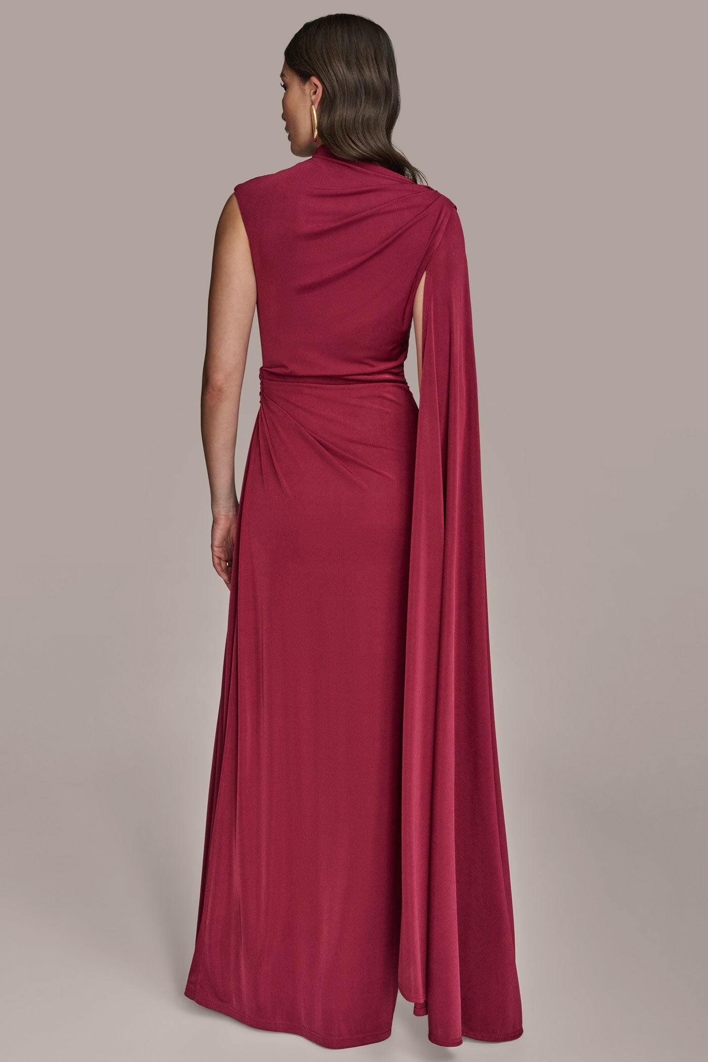 CAPE-SLEEVE GATHERED GOWN | View 2 | Dresses & Jumpsuits