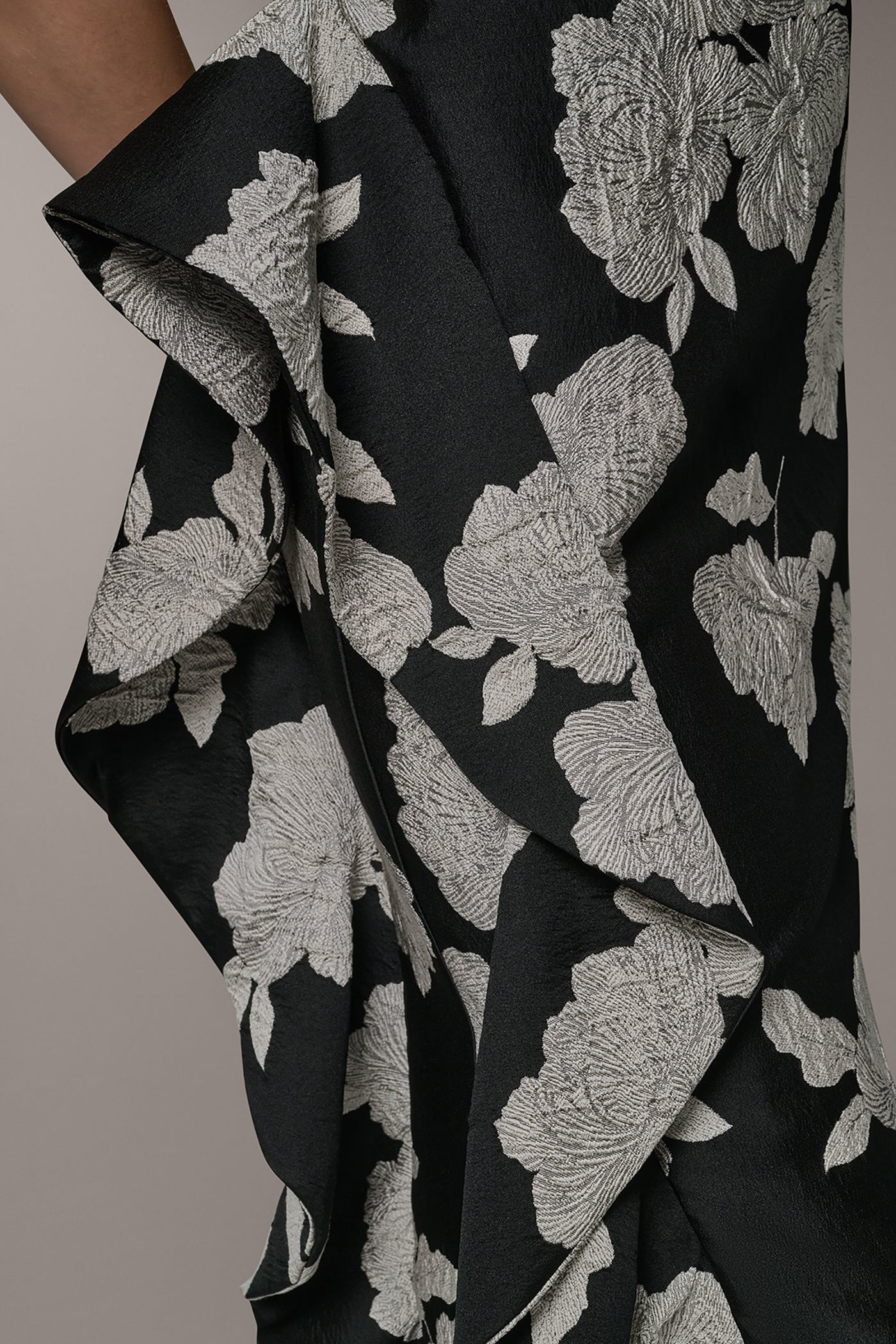 ONE SHOULDER FLORAL SIDE RUFFLE GOWN VIEW 6 | Dresses & Jumpsuits