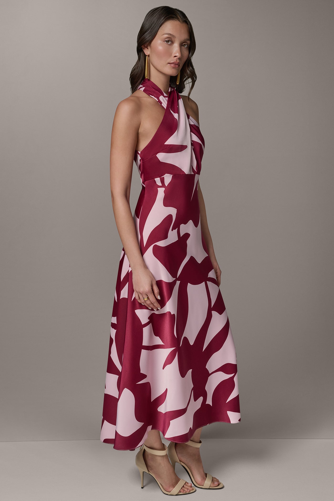 SLEEVELESS HALTER NECK A-LINE DRESS VIEW 4 | Dresses & Jumpsuits