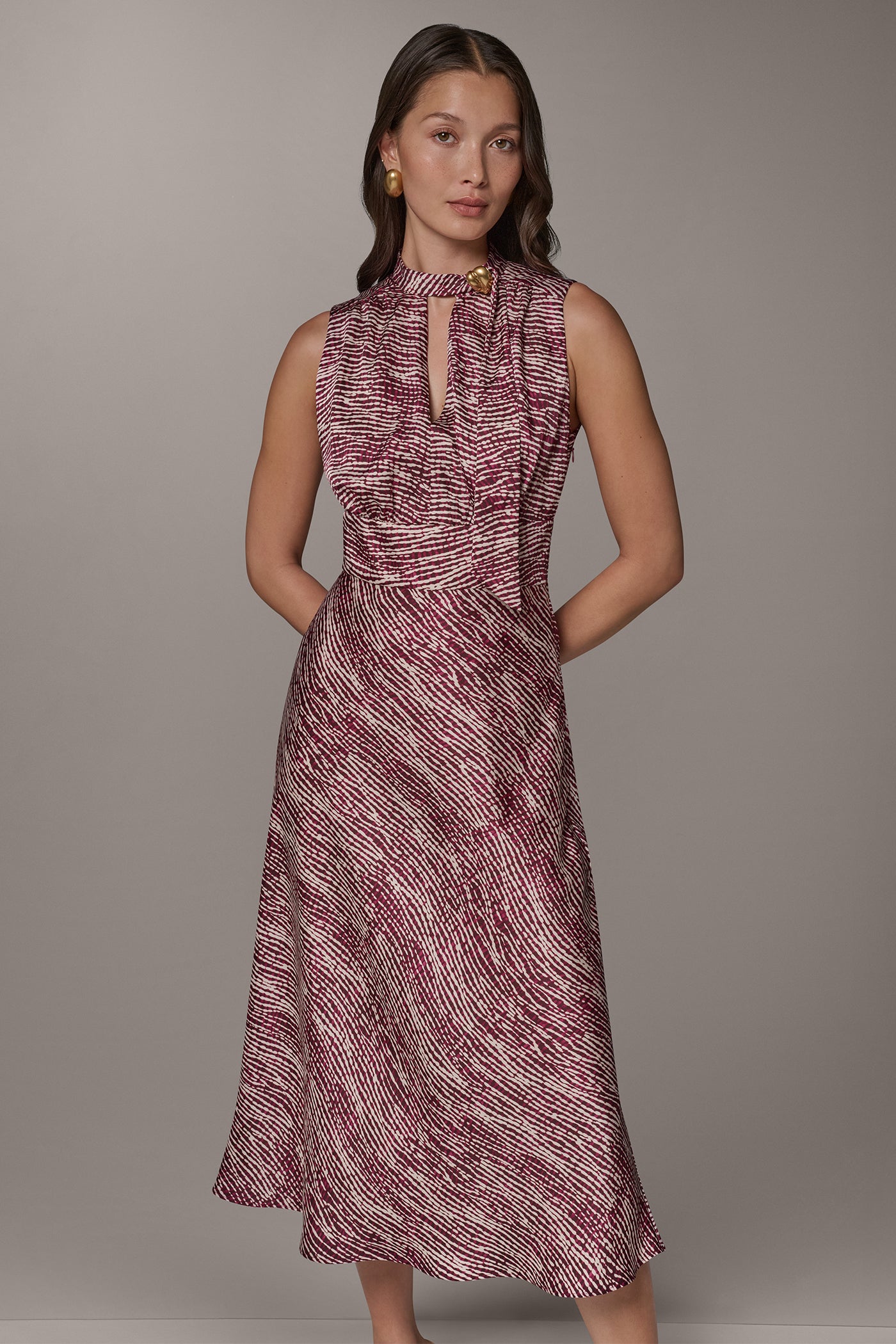 KEYHOLE MIDI A-LINE DRESS VIEW 7