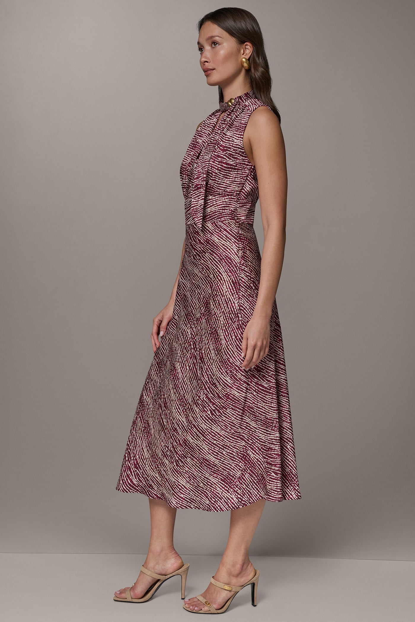 KEYHOLE MIDI A-LINE DRESS VIEW 4