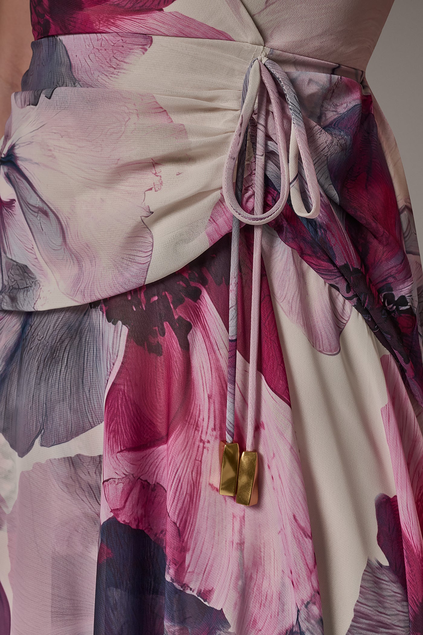 WRAP-EFFECT FLORAL MIDI A-LINE DRESS VIEW 5 | Summer Collection