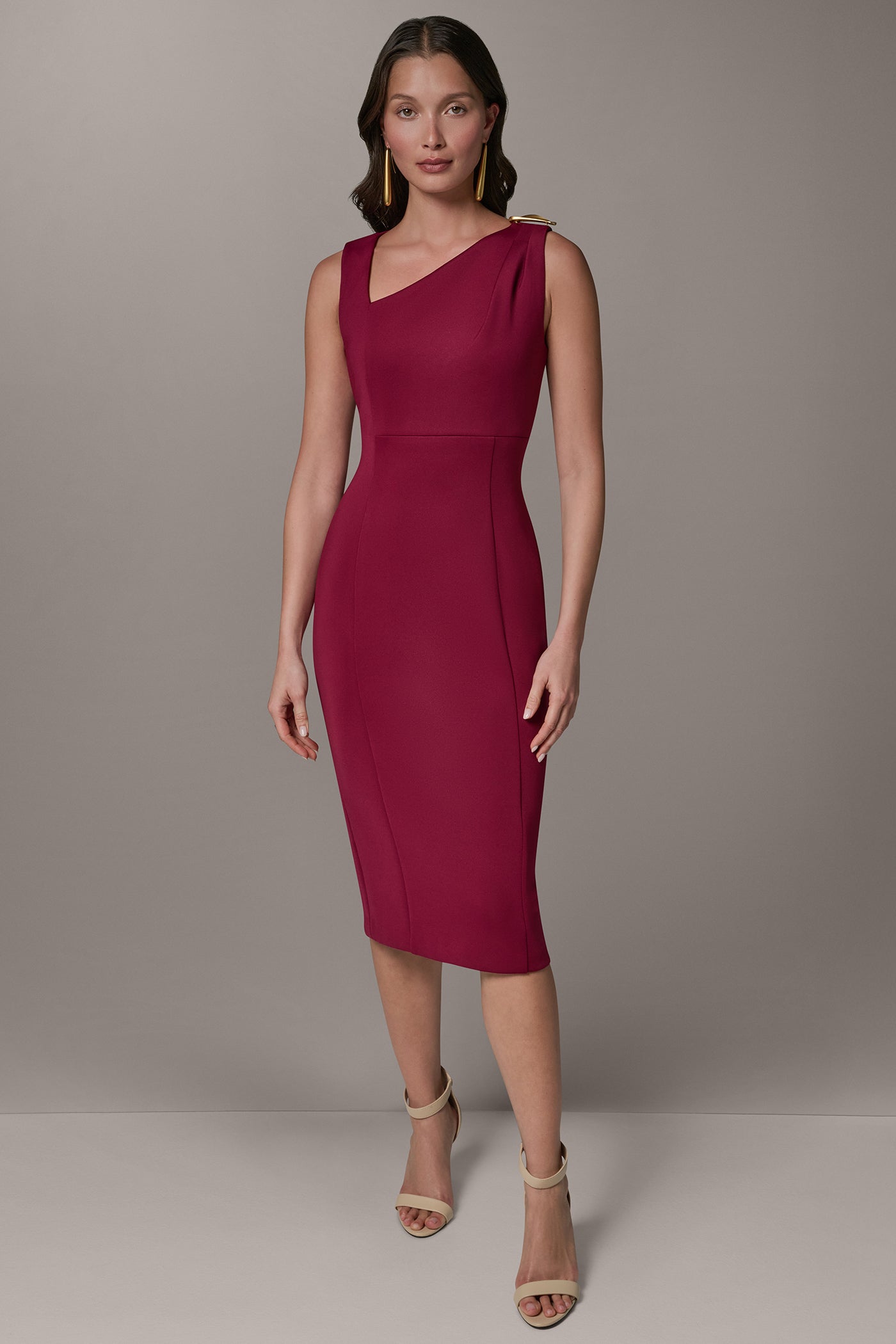 SLEEVELESS ASYMMETRICAL SHEATH DRESS VIEW 7 | Dresses & Jumpsuits
