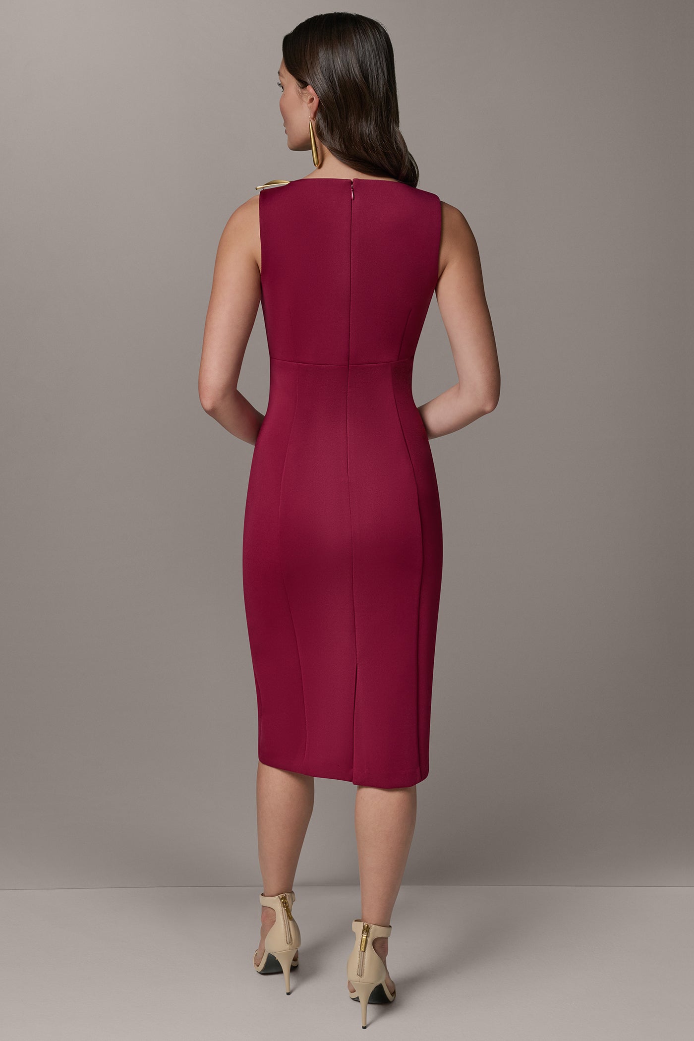 SLEEVELESS ASYMMETRICAL SHEATH DRESS VIEW 3 | Dresses & Jumpsuits