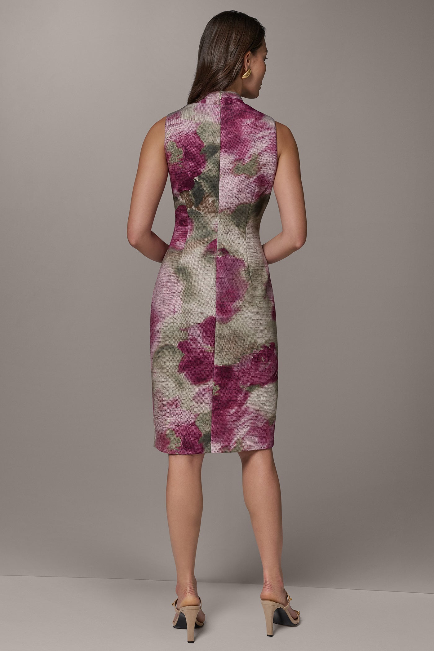 WRAP-EFFECT FLORAL SHEATH DRESS VIEW 3