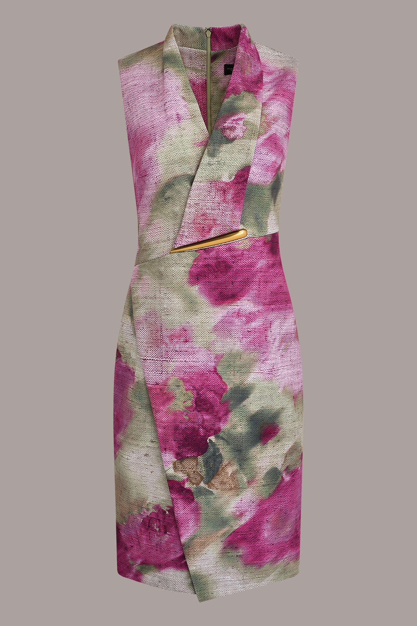 WRAP-EFFECT FLORAL SHEATH DRESS VIEW 10