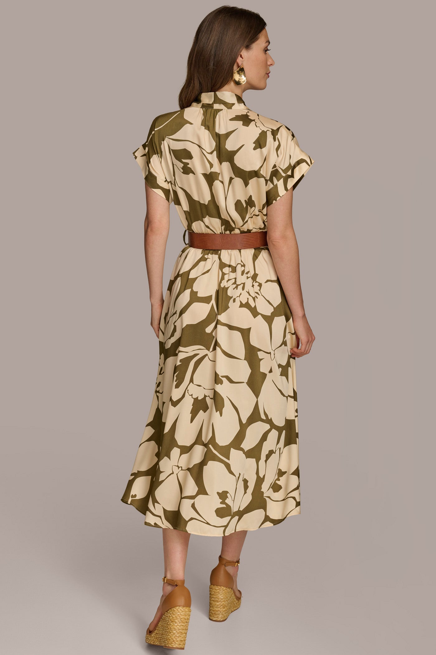 BELTED FLORAL MIDI DRESS | View 2 | Clothing