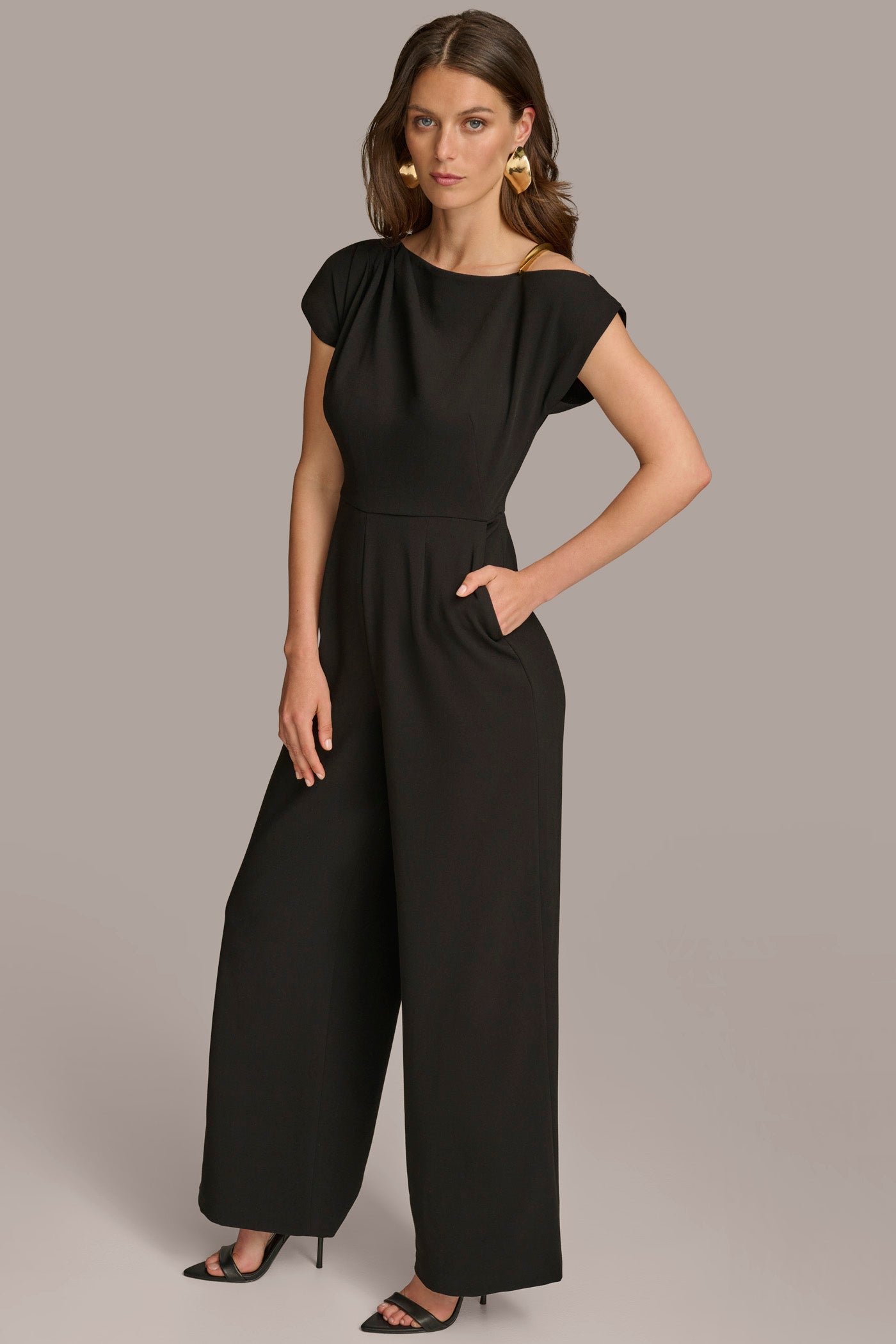 Wide Leg Jumpsuit Outfit Black Jumpsuit With Wedges Jumpsuit With