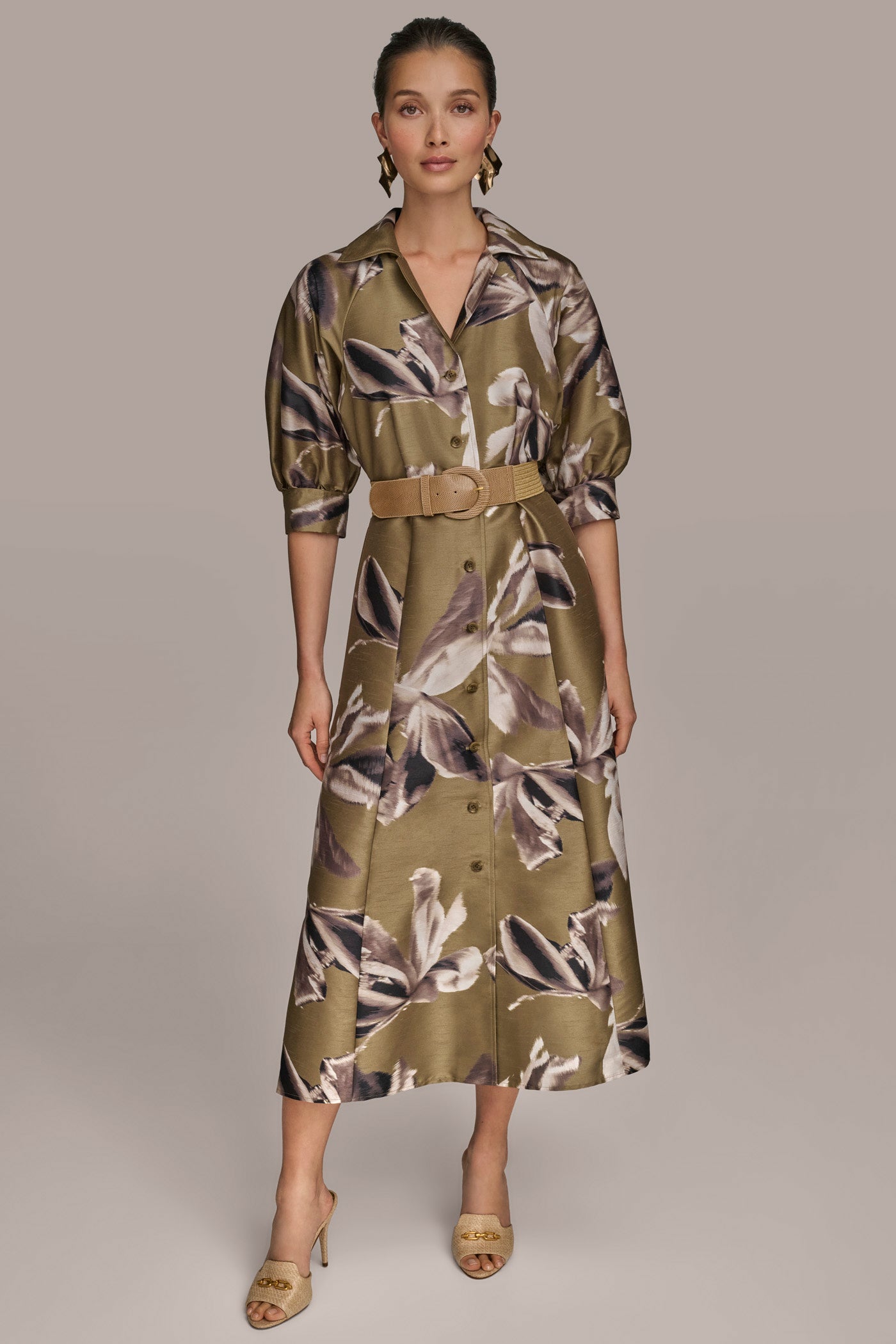 BELTED MIDI SHIRT DRESS | View 1 | Dresses & Jumpsuits