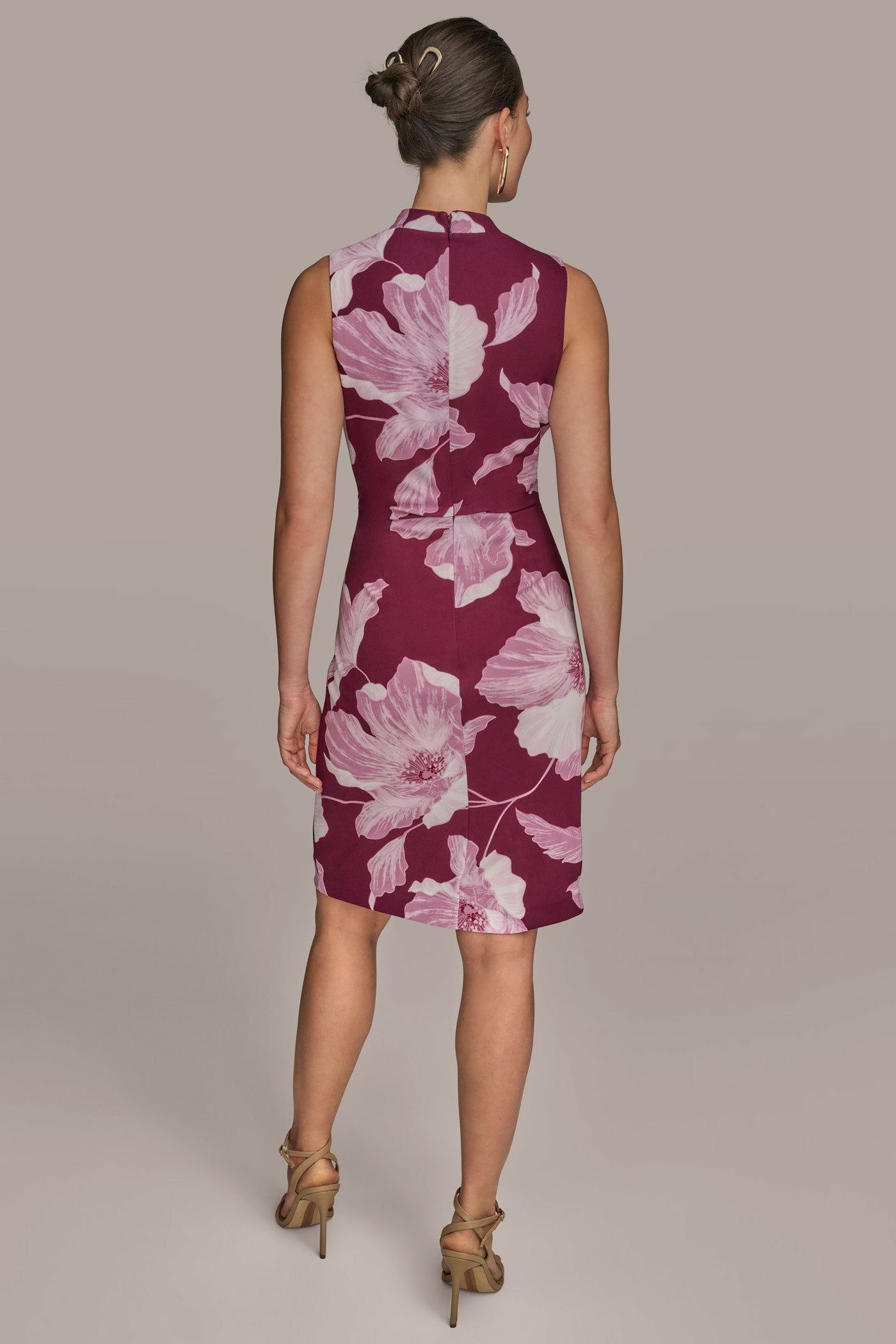 WRAP-EFFECT CHAIN-BELTED SHEATH DRESS | View 2 | Dresses & Jumpsuits