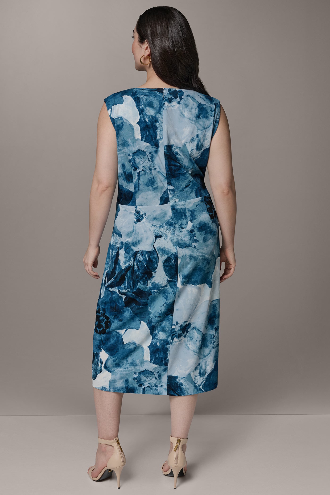 SLEEVELESS TWIST WAIST MIDI SHEATH VIEW 10 | Plus Size Dresses