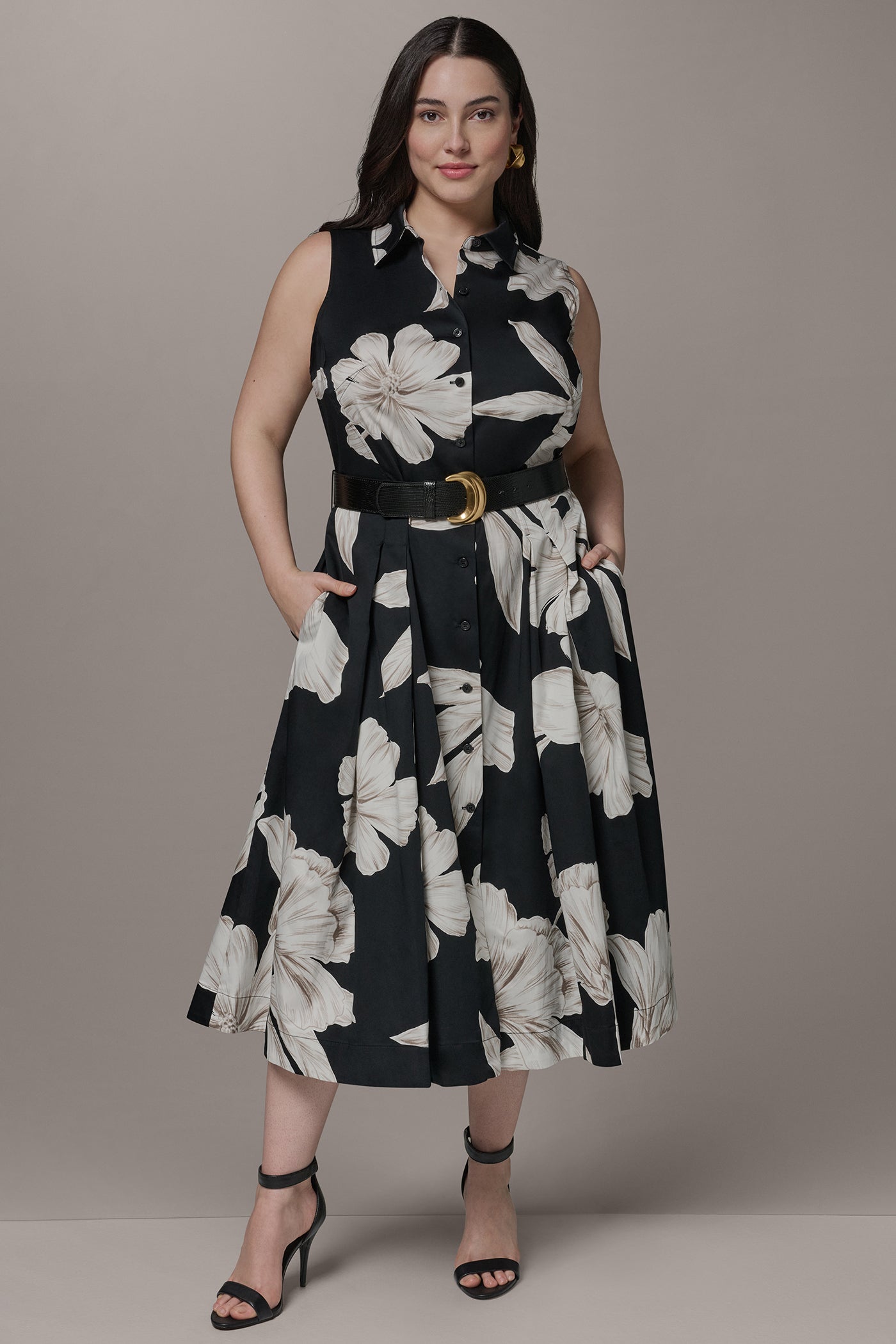 SLEEVELESS MIDI SHIRT DRESS VIEW 9 | Select Dresses