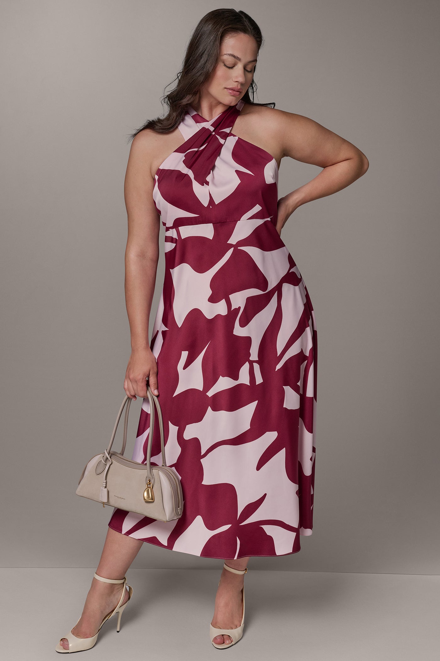 a line halter neck dress A-Line Maxi ensuring youll turn heads on the dance floor Glossy halter maxi dress