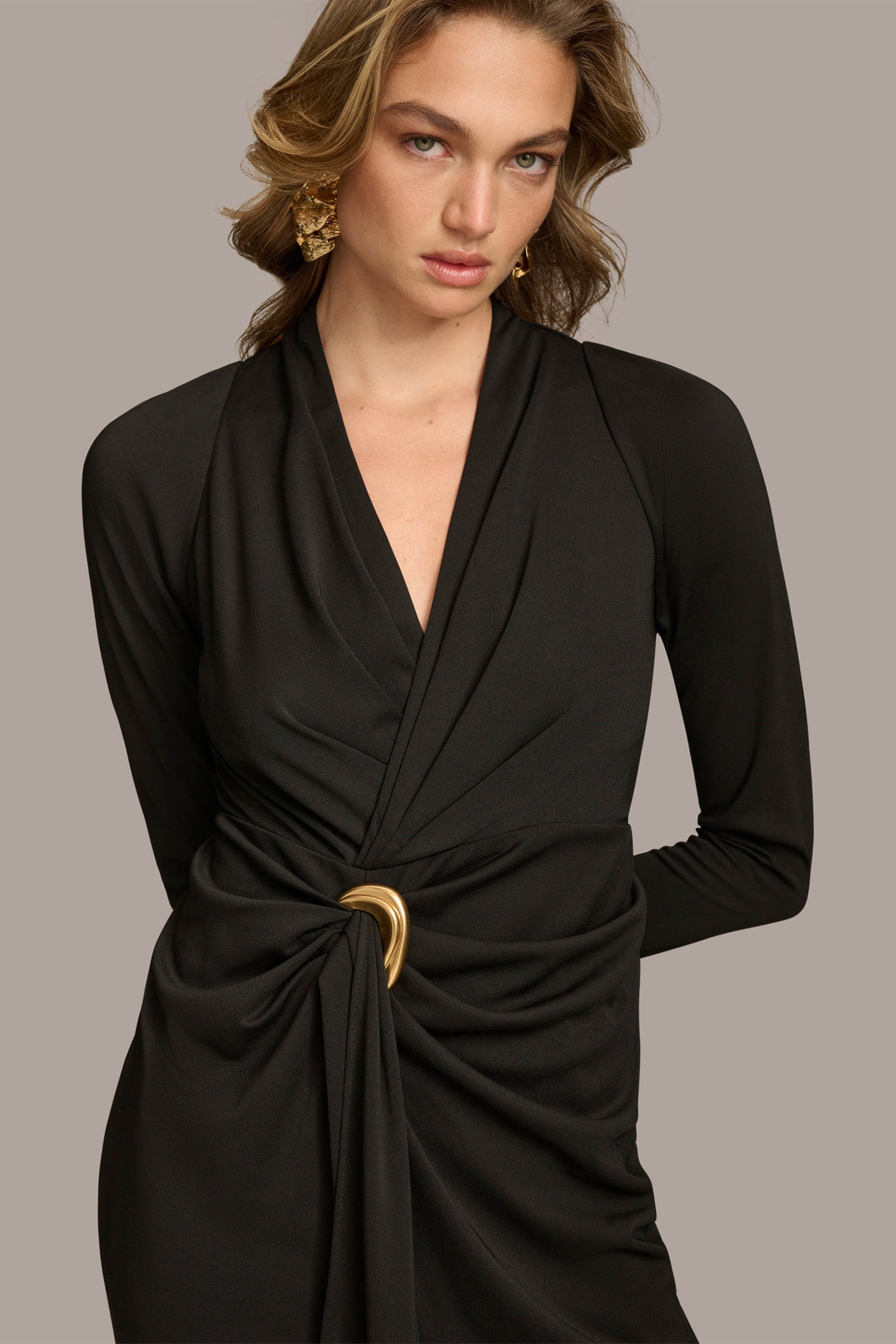 V NECK GOWN VIEW 4 | New Arrivals