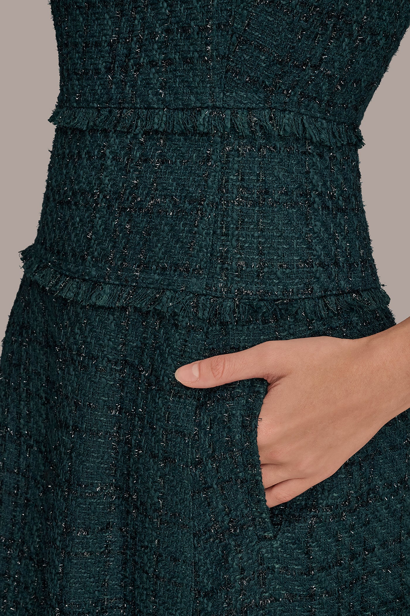 FRAYED TWEED MIDI DRESS VIEW 7 | Dresses & Jumpsuits
