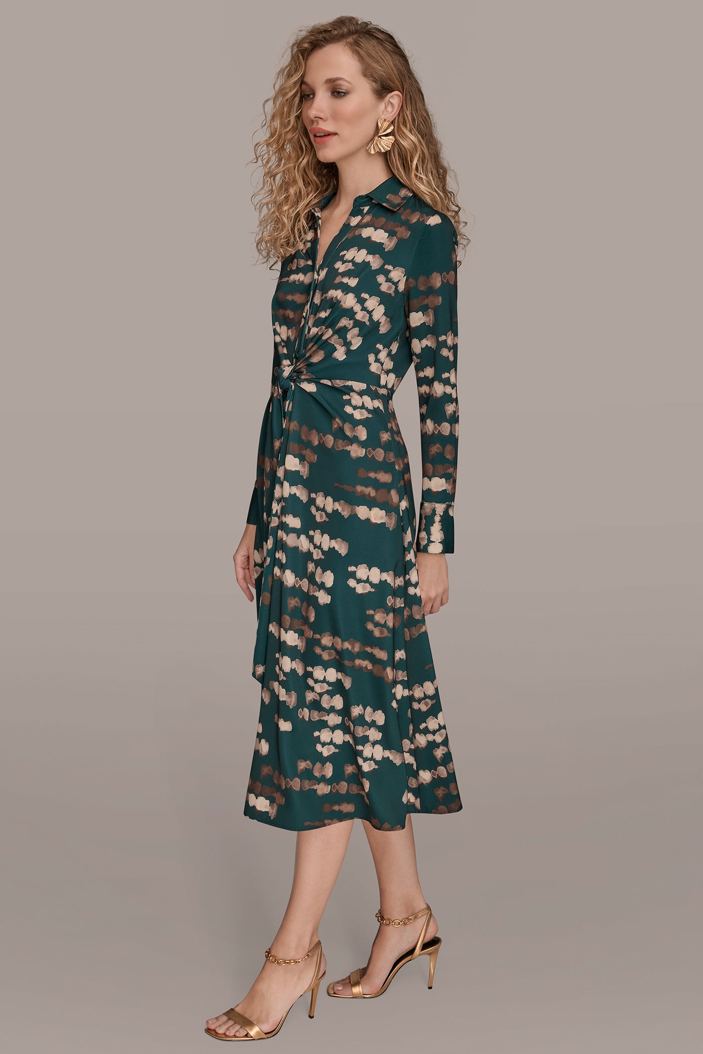 GATHERED MIDI SHIRT DRESS VIEW 3 | Office to Evening Dresses