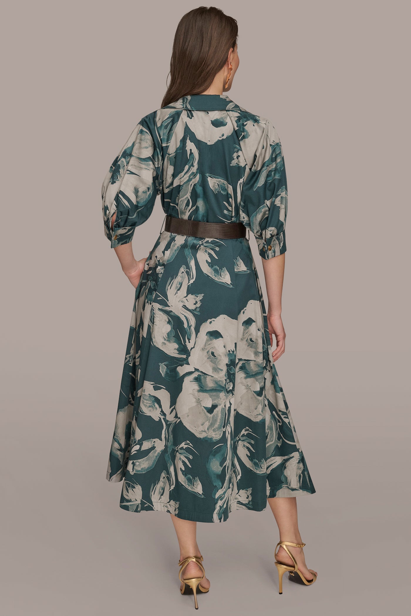BELTED FLORAL MIDI SHIRT DRESS | View 2 | Dresses & Jumpsuits