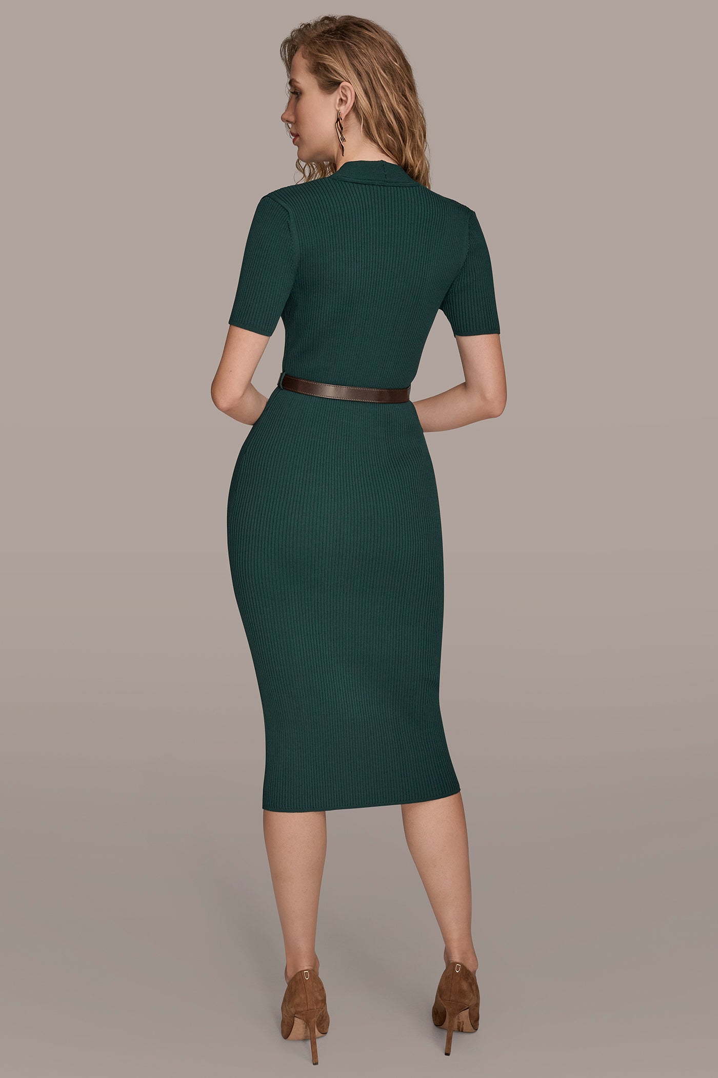 BELTED MIDI SWEATER DRESS | View 2 | Office to Evening Dresses
