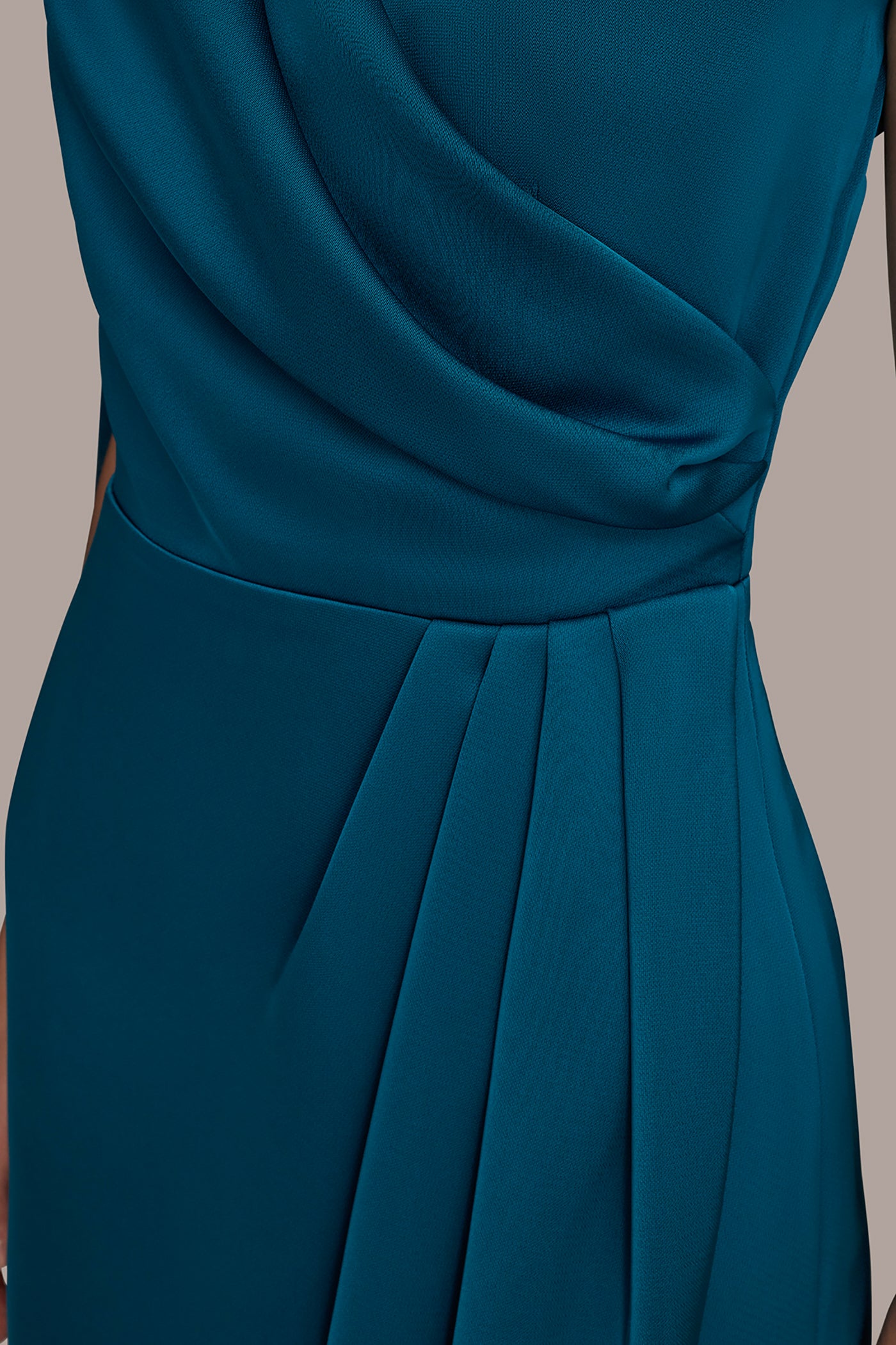 ASYMMETRIC CAPE-DETAIL WRAP-EFFECT MIDI DRESS VIEW 6 | Cocktail & Party