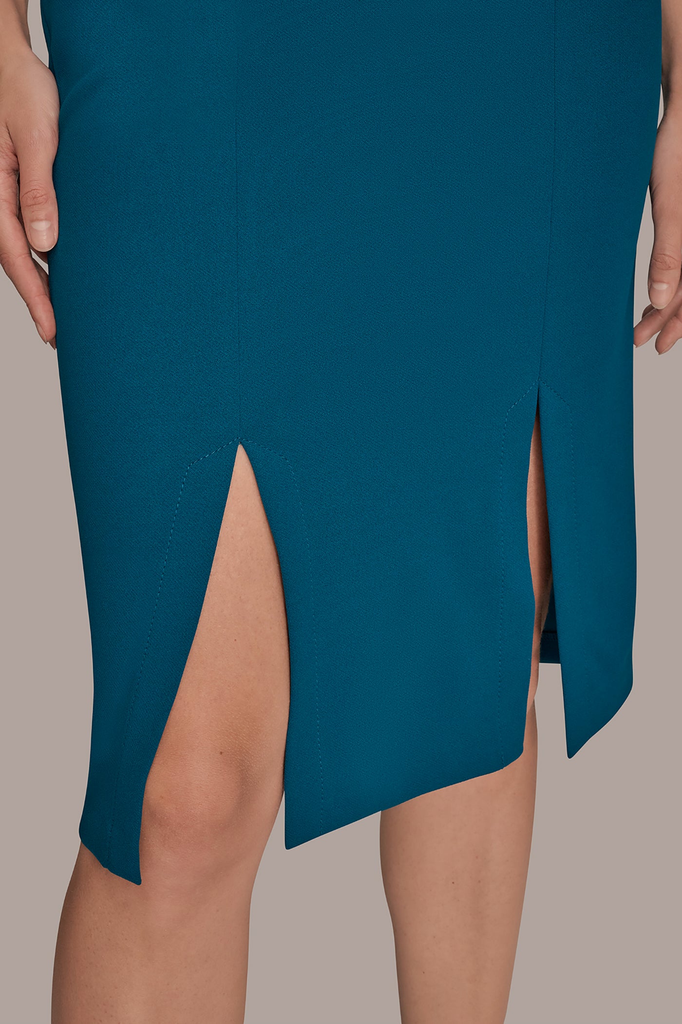 BELTED DOUBLE-SPLIT SHEATH DRESS VIEW 8 | Dresses & Jumpsuits