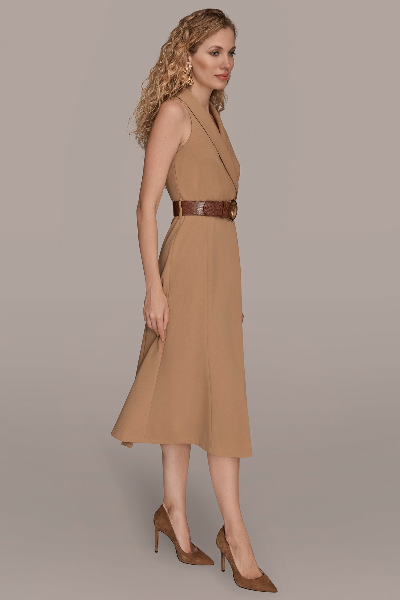 BELTED WRAP-EFFECT MIDI BLAZER DRESS VIEW 3 | Dresses & Jumpsuits