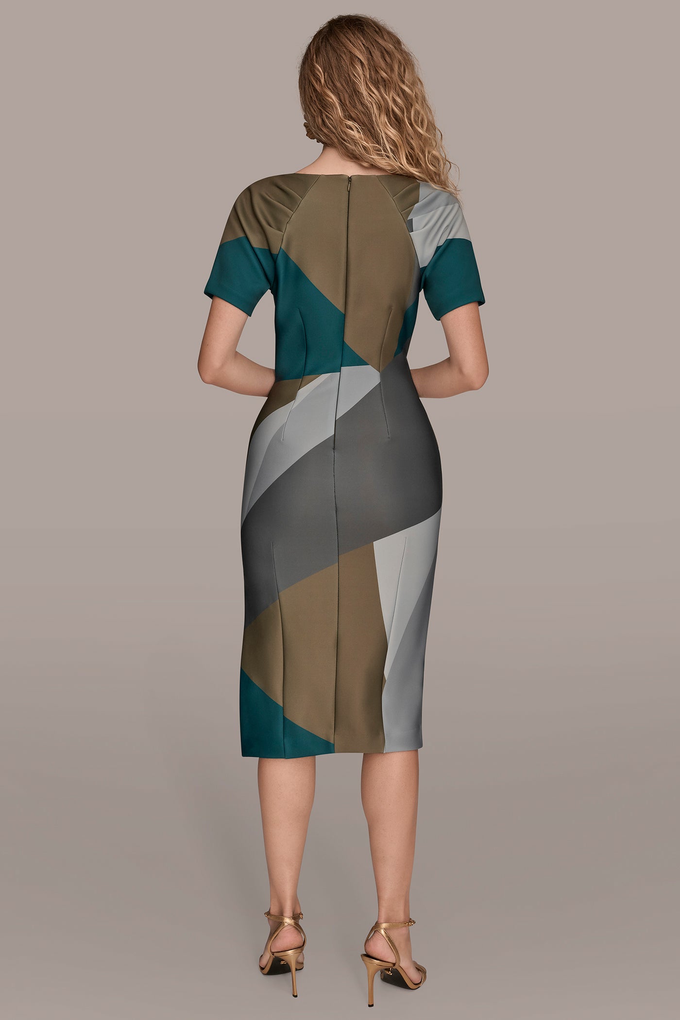 COLOR-BLOCK MIDI SHEATH DRESS | View 2 | Clothing
