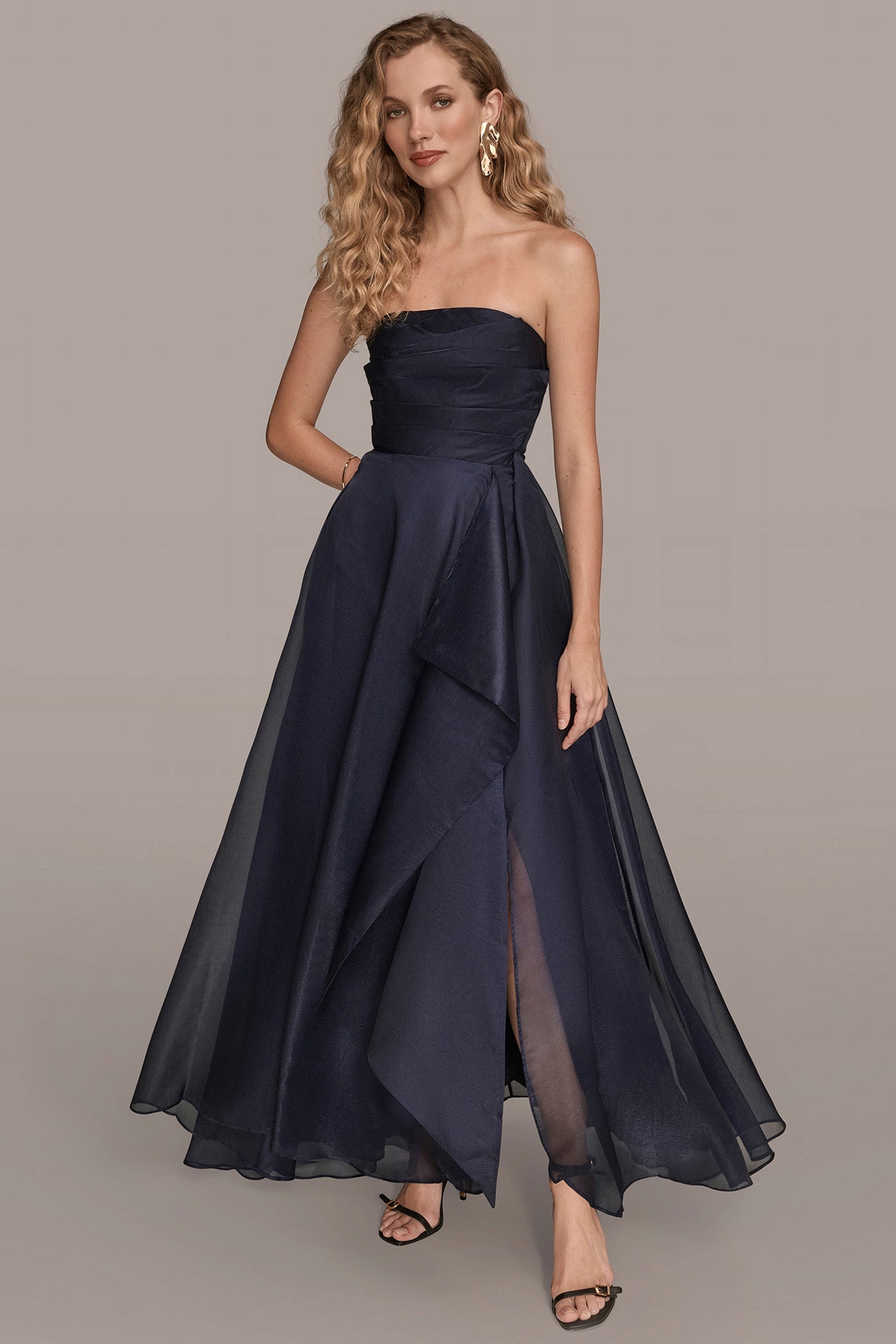 STRAPLESS CASCADING GOWN | View 1 | Ball Gowns
