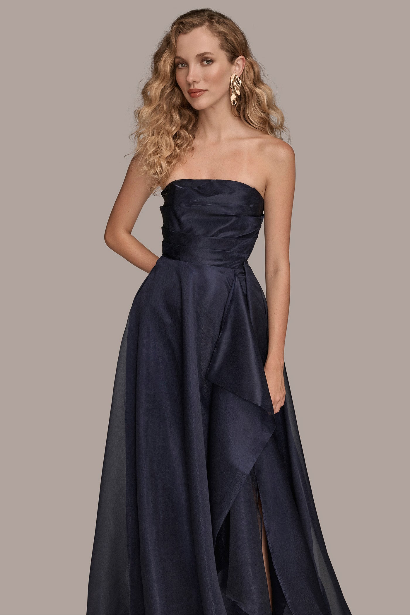 STRAPLESS CASCADING GOWN | View 2 | Ball Gowns