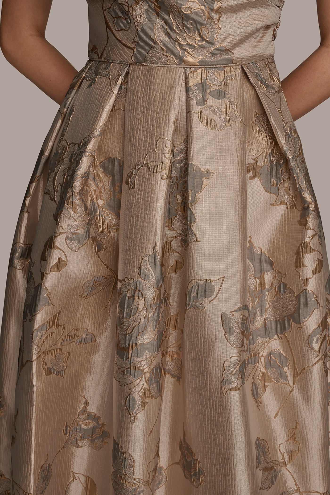 BOW-EMBELLISHED ONE-SHOULDER JACQUARD BALL GOWN VIEW 4 | Ball Gowns