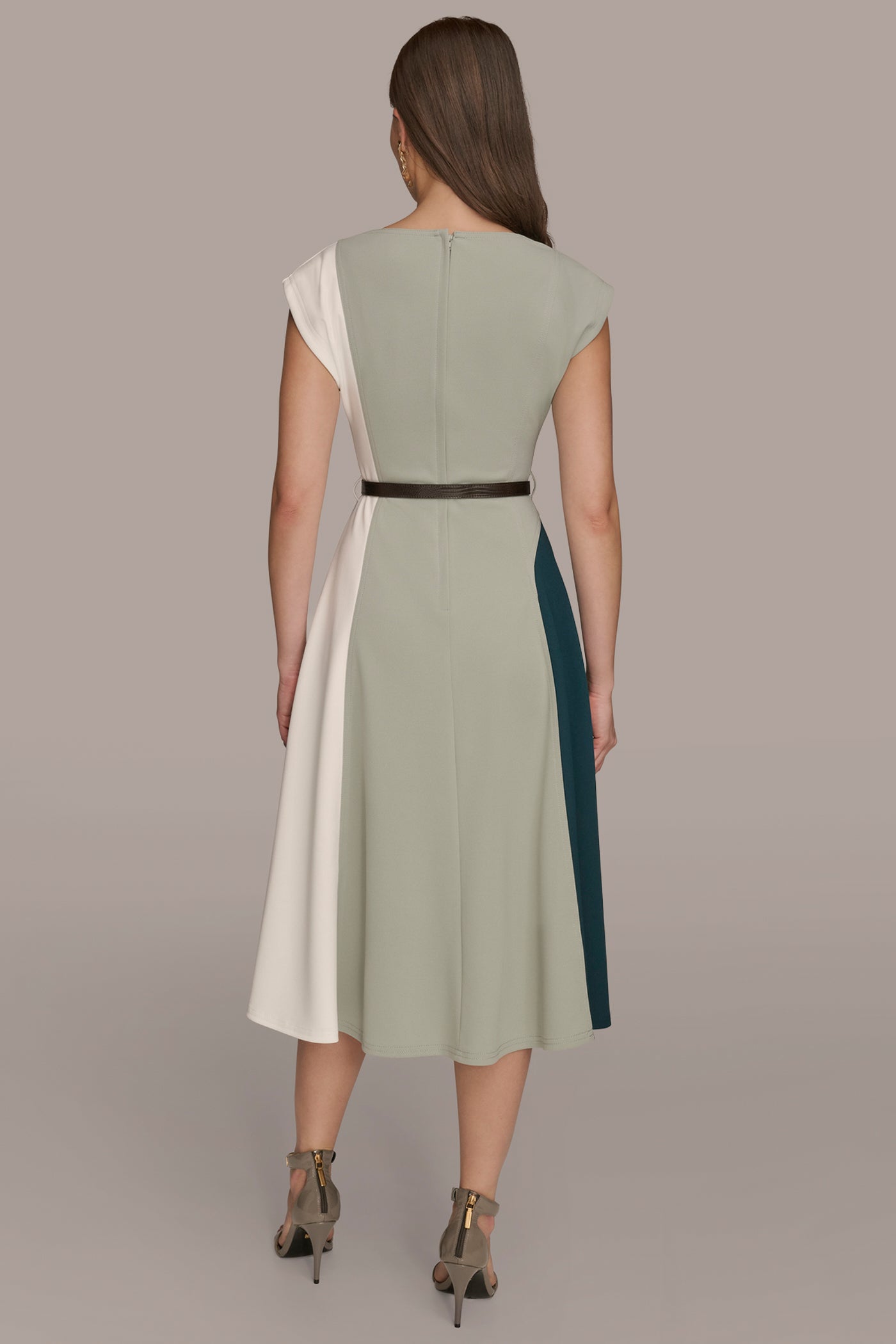 BELTED COLOR BLOCK MIDI DRESS | View 2 | Dresses & Jumpsuits